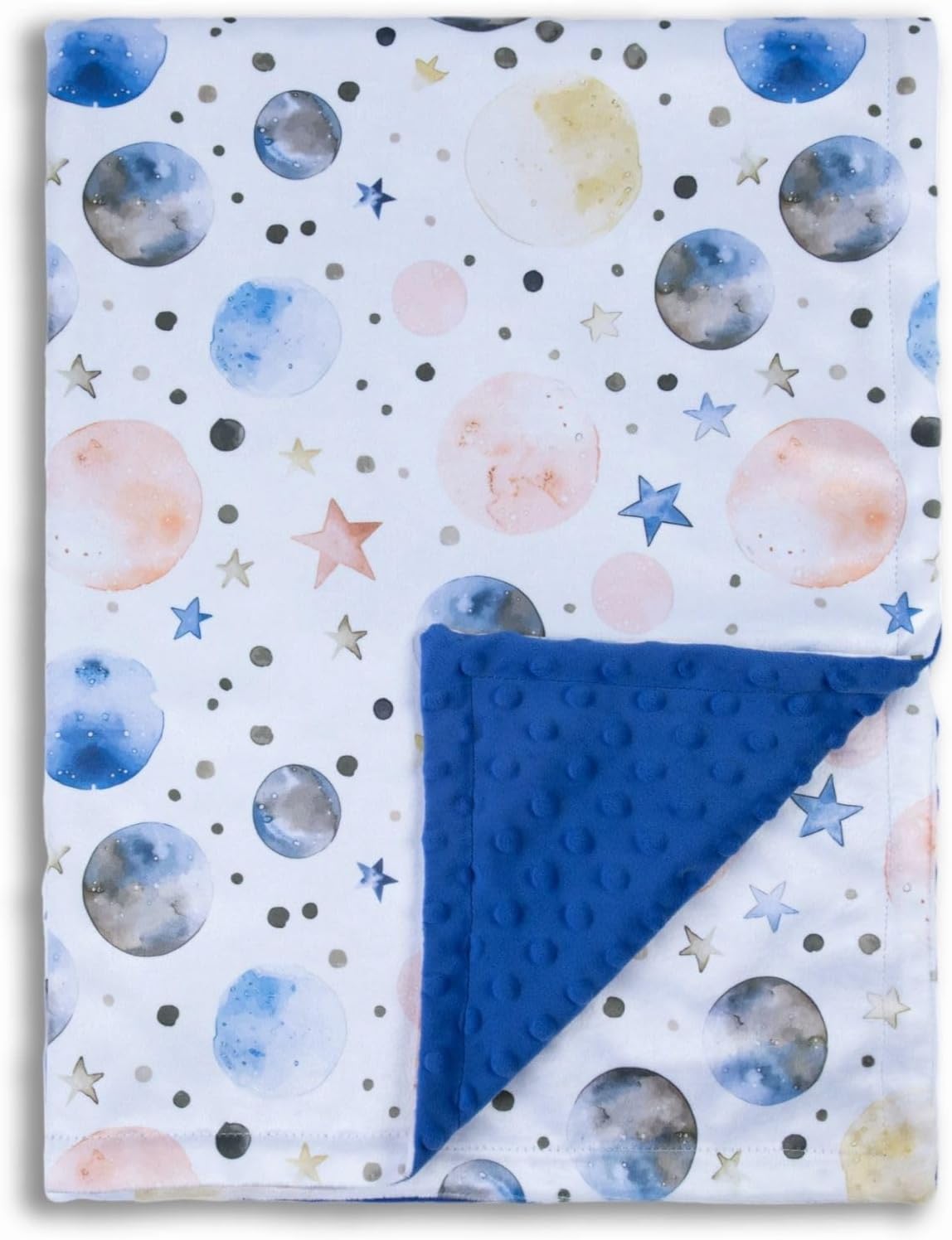 Baby Blankets for Unisex Boys Girls, Super Soft Nursery Minky Blankets, 30 x 40 inch Outer Space Printed Bed Throws Newborn (Color Planet)