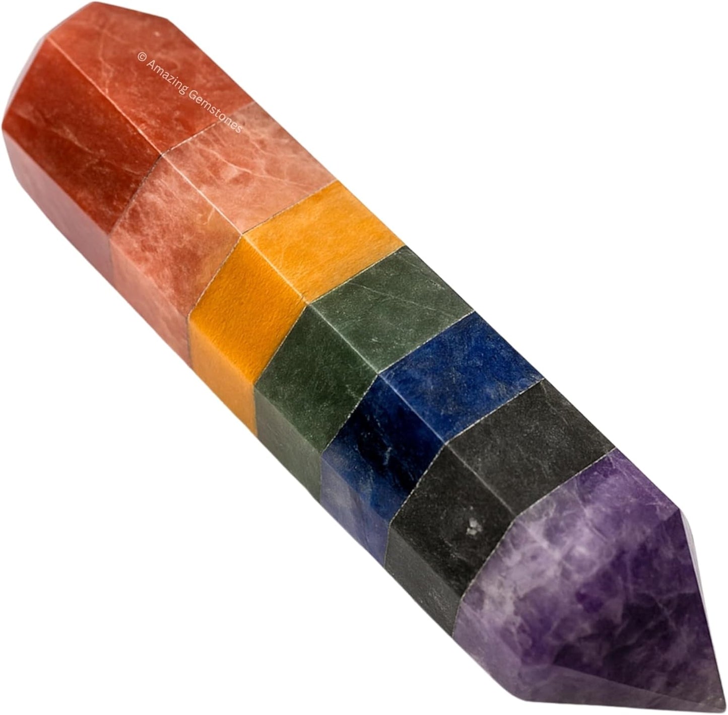 Amazing Gemstone 7 Chakra Crystal Towers ~ Natural Healing Crystal Point Obelisk for Reiki Healing and Crystal Grid (3" to 4" Inch)