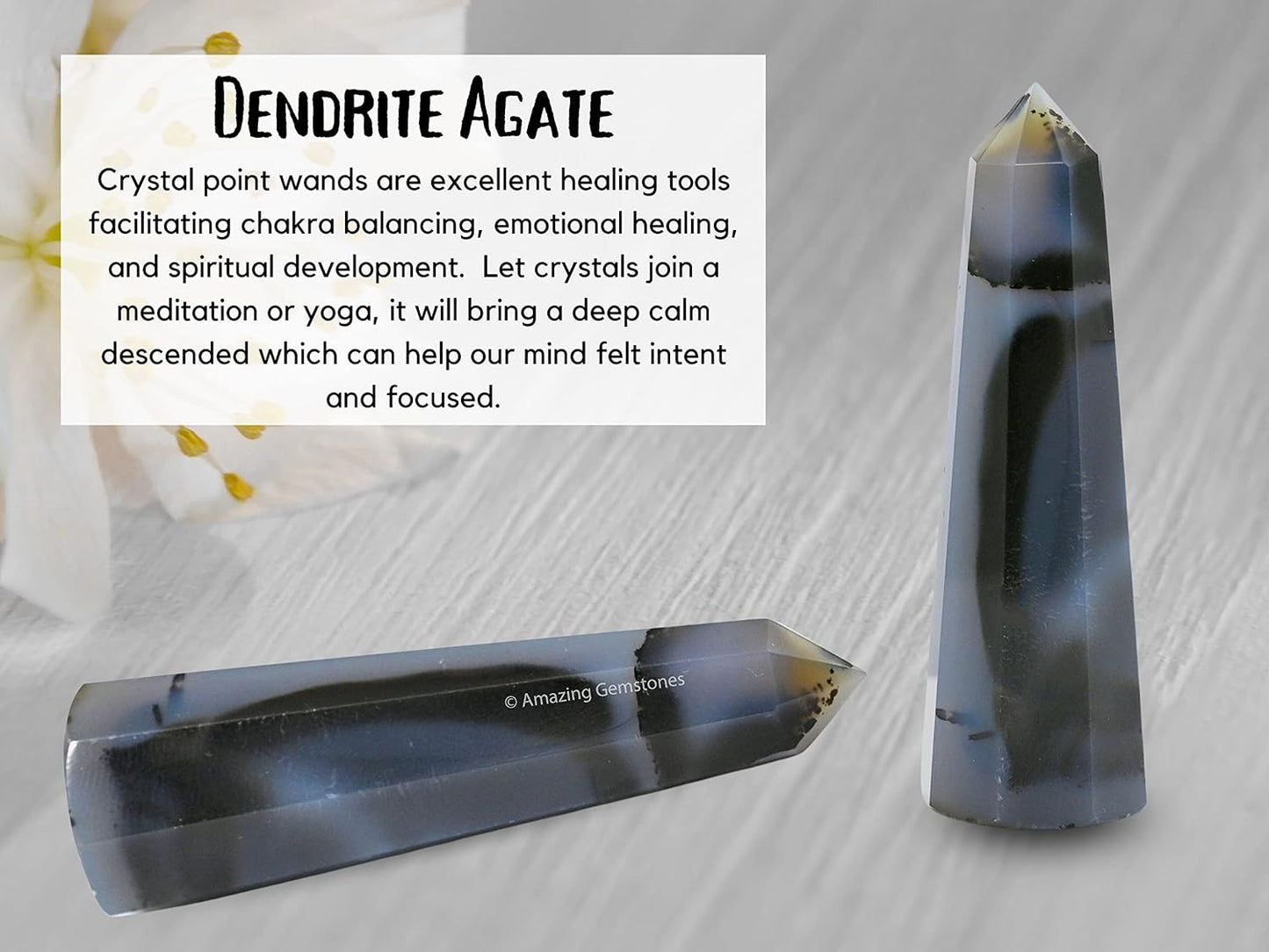 Amazing Gemstone Dendrite Agate Crystal Towers - Natural Healing Crystal Point Obelisk for Reiki Healing and Crystal Grid (2 Inch to 3 Inch)