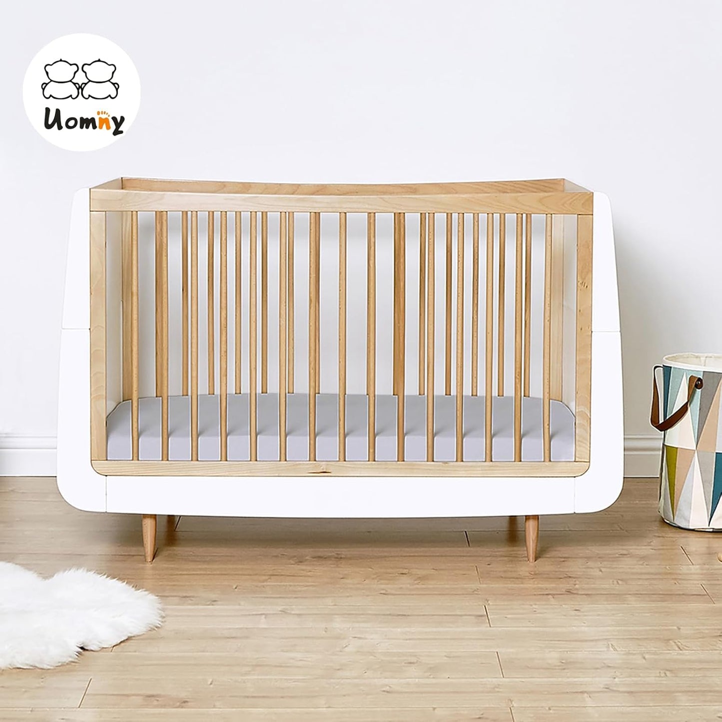 UOMNY Crib Sheet Grey Fitted Crib Sheets Baby Sheet for Standard Crib and Toddler Mattresses Nursery Bedding Sheet Crib Mattress Sheets for Boys and Girls 1 Pack Space Toddler Sheet