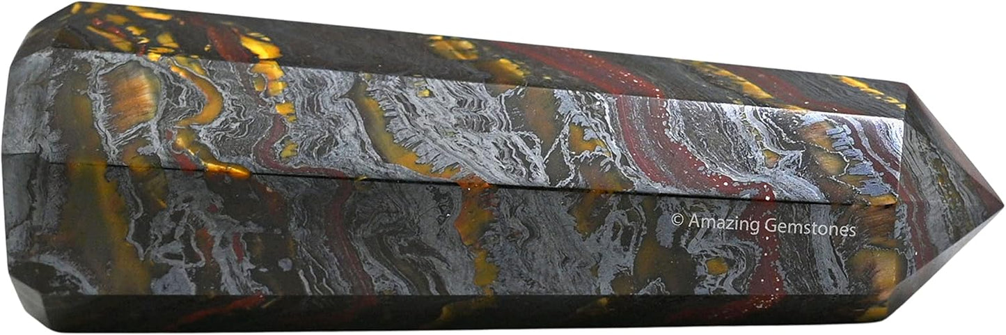 Amazing Gemstone Iron Tiger Eye Crystal Towers - Natural Healing Crystal Point Obelisk for Reiki Healing and Crystal Grid (2 Inch to 3 Inch)