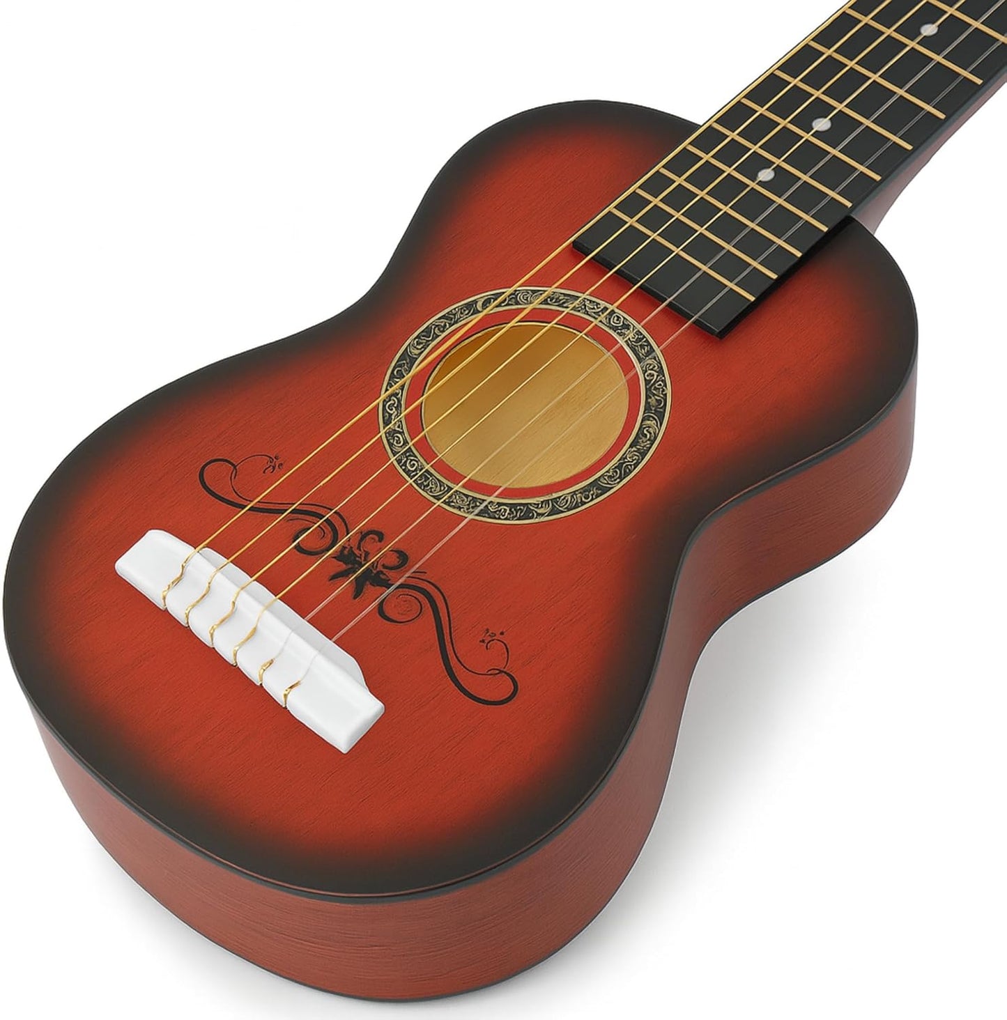 23" Acoustic Guitar, Kids 6 String Toy Guitar - Realistic Steel Strings - Beginner Practice First Musical Instrument for Children, Toddlers (Mahogany)