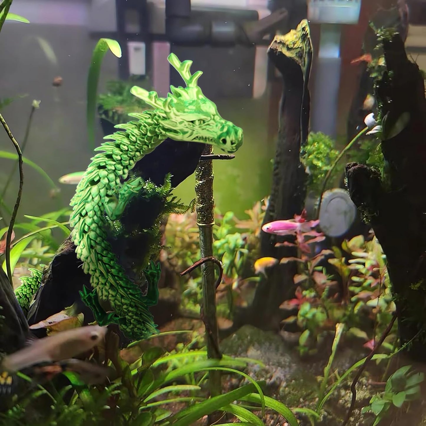 3D Printed Dragon, 17.7 Inch Articulated Dragon, Crystal Dragon, Dragon Fidget Toy, Home Office Decor Executive Desk Toys (YEGN)