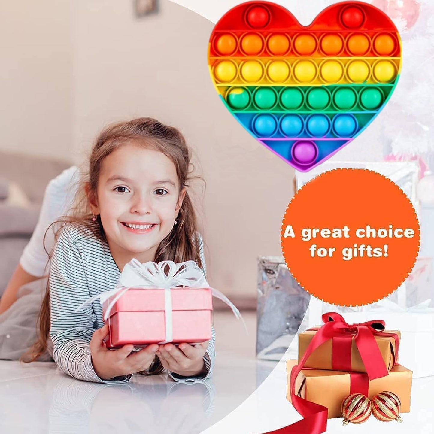 48pcs 5in Random Pop Bubble Fidget Sensory Toys, Pop Toy Bulk for Party Favor, Classroom Student Prizes Easter Basket Goodie Bag Stuffers Christmas Valentine Gift for Kid