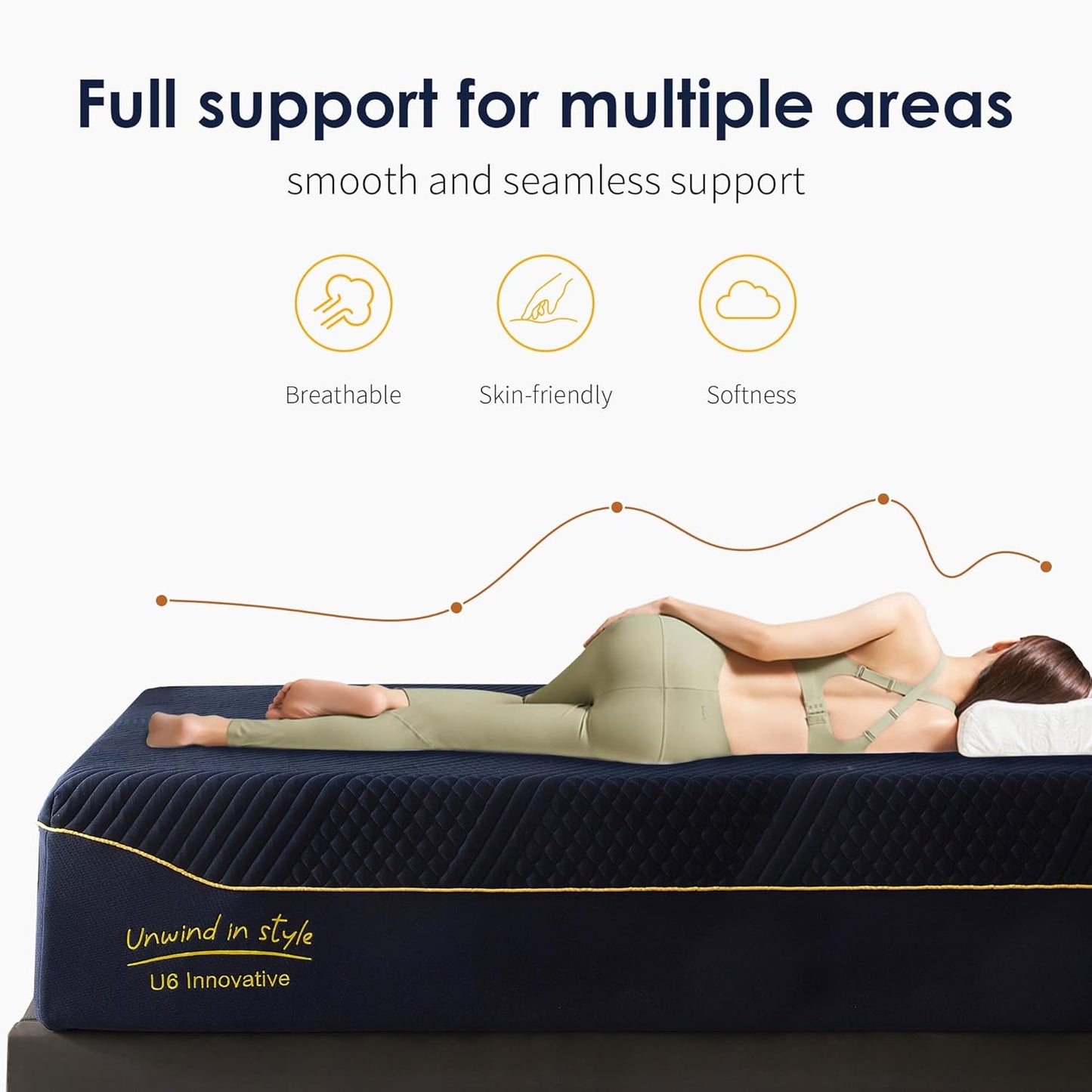 14 Inch Gel-Infused Memory Foam Mattress Full Size,Medium Soft with Removable Washable Cover Cooling Gel Bed in a Box,CertiPUR-US Certified,54"X75"X14" Navy Blue