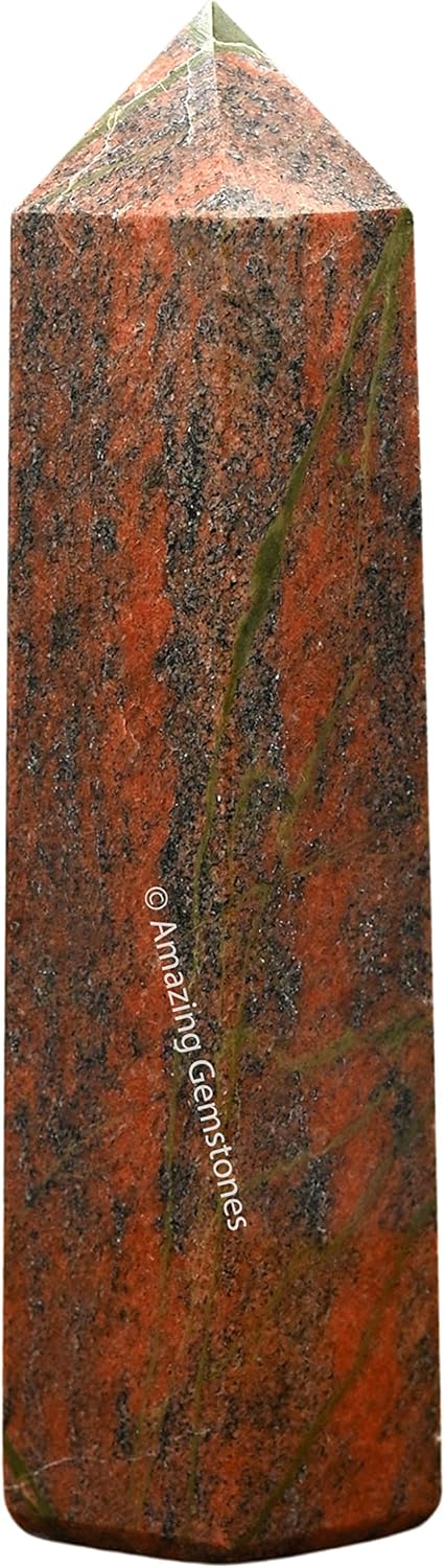 Amazing Gemstone Large Unakite Crystal Towers ~ Natural Healing Crystal Point Obelisk for Reiki Healing and Crystal Grid (5.5 to 6 INCH)