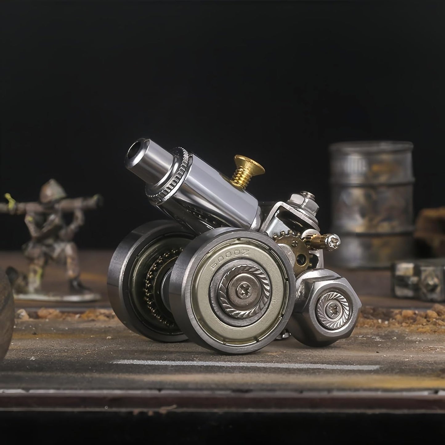 3D Metal Puzzle for Adults, Metal Model kit, Mechanical Armor Puzzle, Adult Brain teasers - The Best Gift for Men (Cannon)