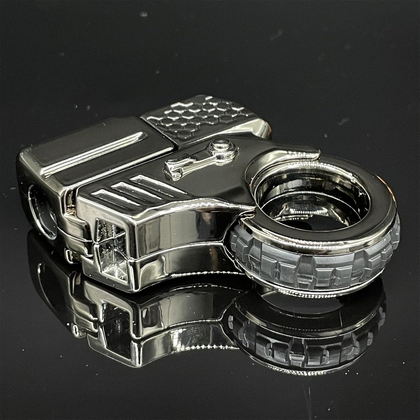 Alloy Gun Shape Fidget Ring EDC Fidget Spinner Metal Hand Spinner Adult Fidget Toys ADHD Tool Anxiety Stress Relief Toys Office Desk Toys (Gray)