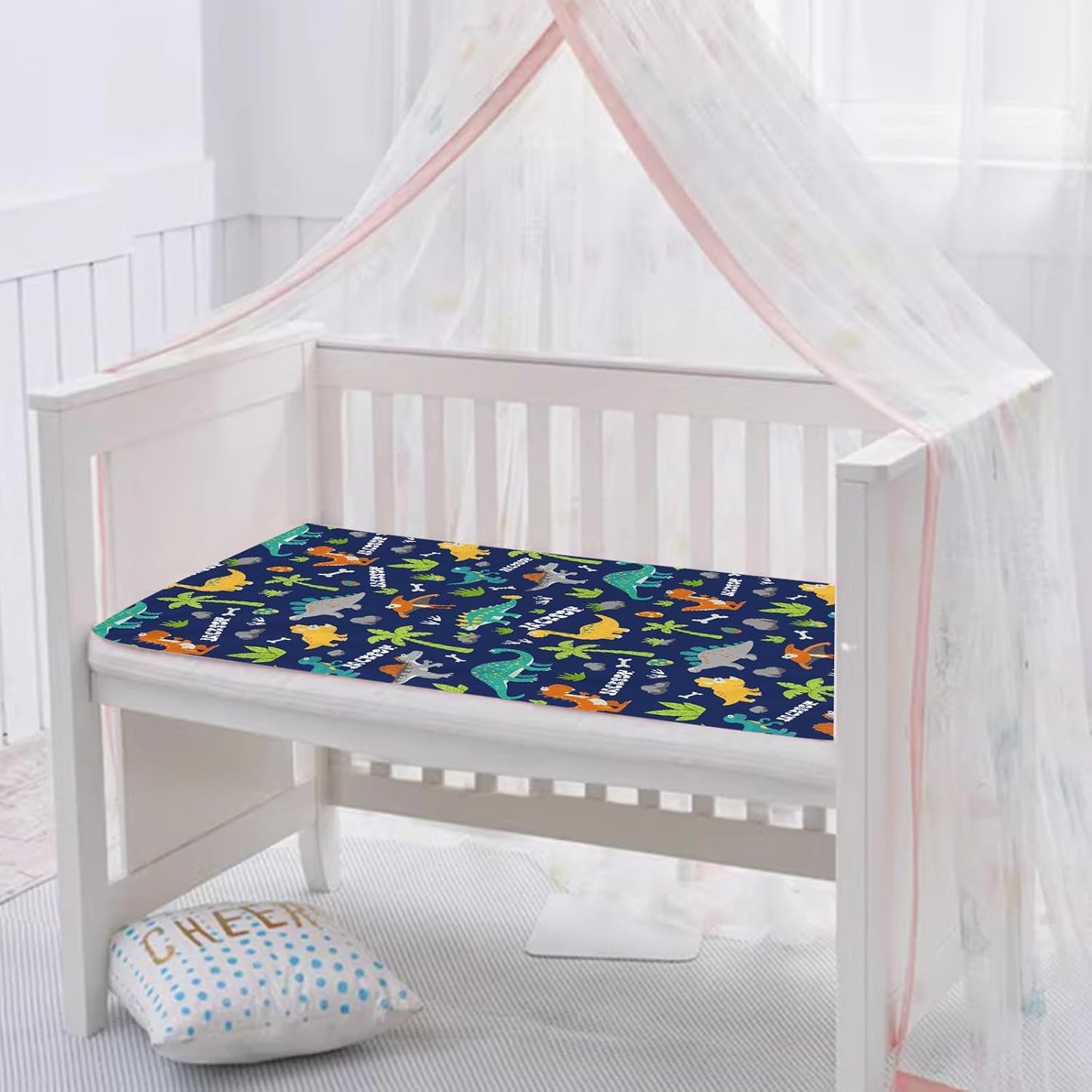 Personalized Dinasour Name Baby Blanket, Custom Cute Alphabet Name Blanket Toddler Boy Soft Flannne Swaddling Blankets Customized Monogram Memorial Gift from Nana for Infant Newborn Shower