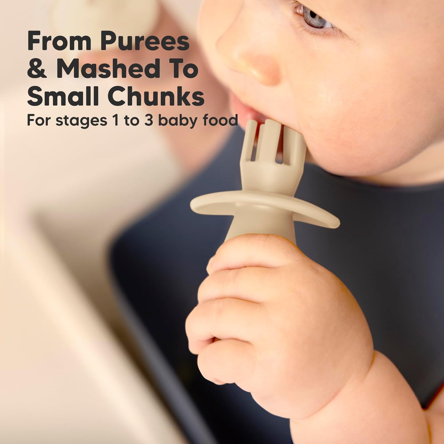 KeaBabies 4-Pack Silicone Baby Spoons and Forks Set - Baby Led Weaning Utensils 6-12 Months, Self Feeding Toddler Spoon & Fork for Training, Teething, Easy to Hold, BPA-Free Silicone (Terracotta)