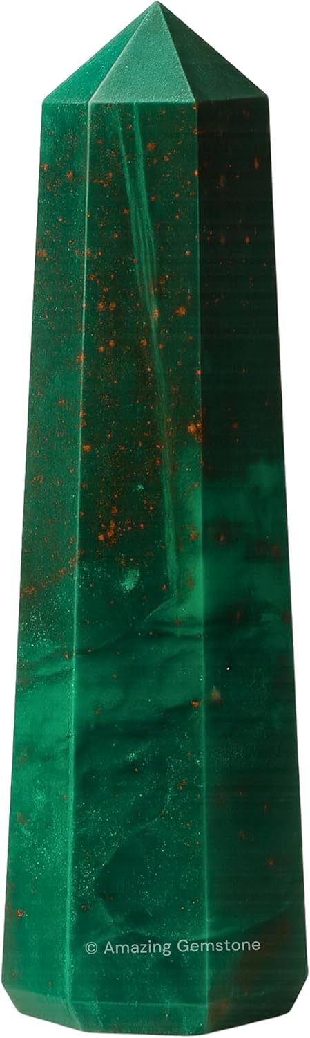 Amazing Gemstone Bloodstone Crystal Towers ~ Natural Healing Crystal Point Obelisk for Reiki Healing and Crystal Grid (3- Inch)