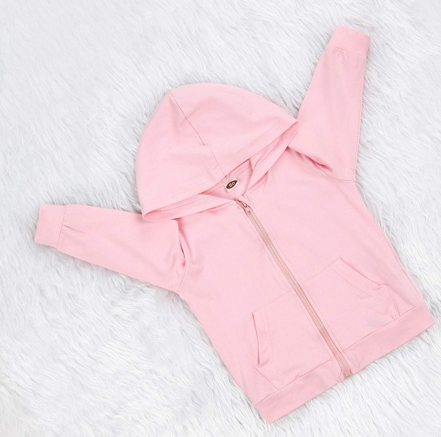 Imcute Baby Zip Up Hoodie, Unisex inflant Toddler Long Sleeve Sweatshirts Lightweight Jacket Hooded Coats Fall Winter Outfits