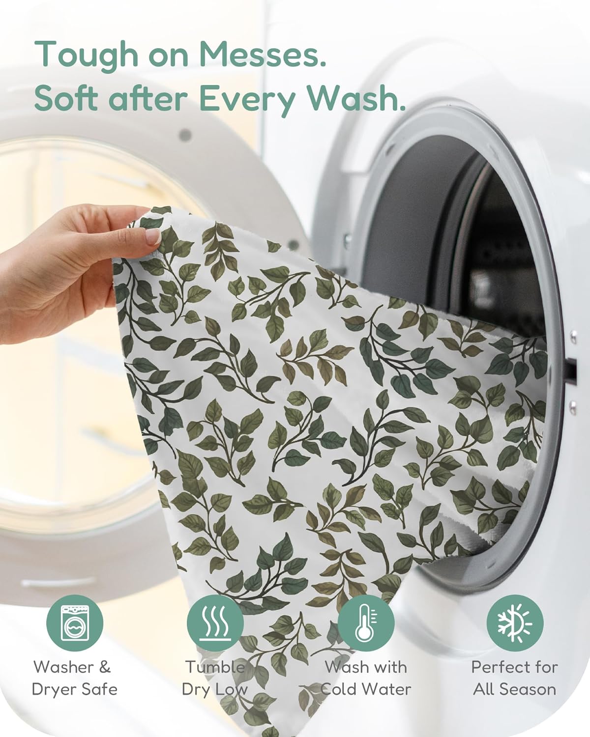 Baby Crib Sheets for Standard Crib Mattress - Green+Leaf, Ultra Soft and Durable, Cozy and Breathable, Fits 28''x52''x9'' Extra Deep Pocket