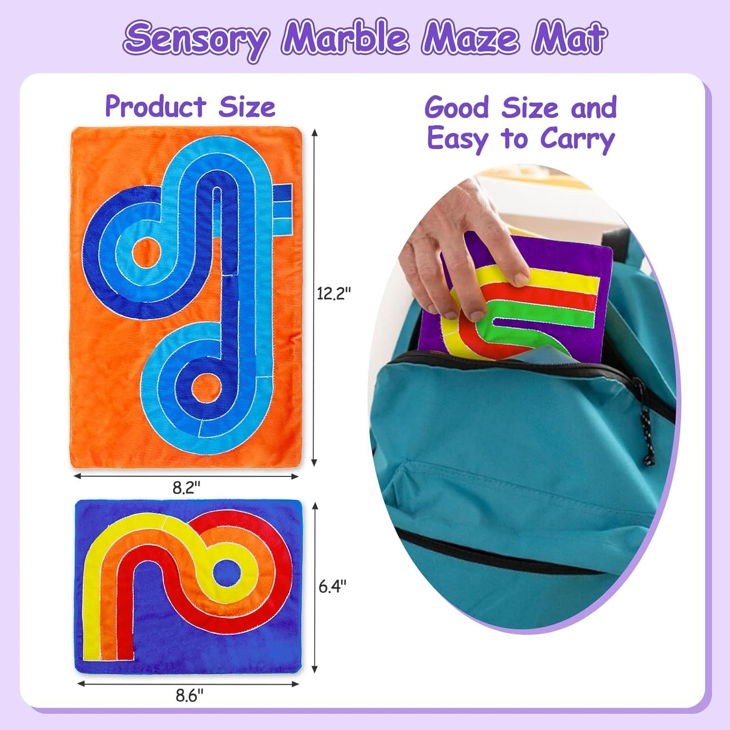 5 Pcs Marble Maze Mat Sensory Fidget Toys Stress Relief Toys Anxiety Relief Calming Toys,Sensory Tiles Toys for Kids with Autism Marble Fidget Sensory Room Must Have