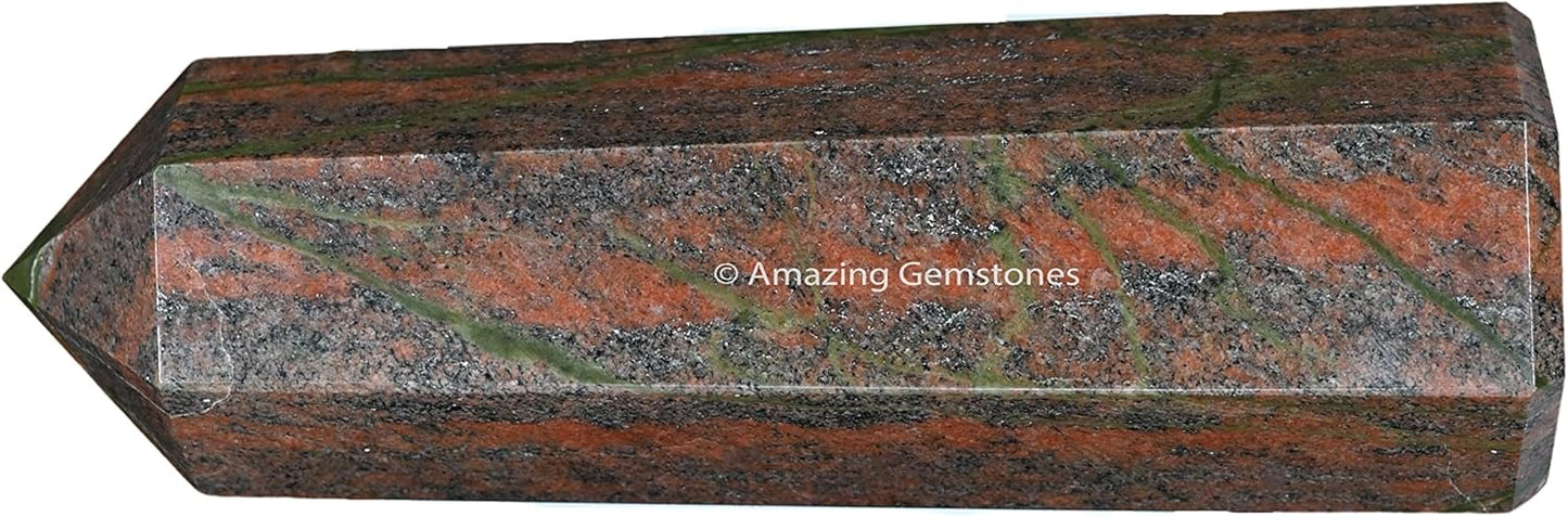 Amazing Gemstone Large Unakite Crystal Towers ~ Natural Healing Crystal Point Obelisk for Reiki Healing and Crystal Grid (5.5 to 6 INCH)