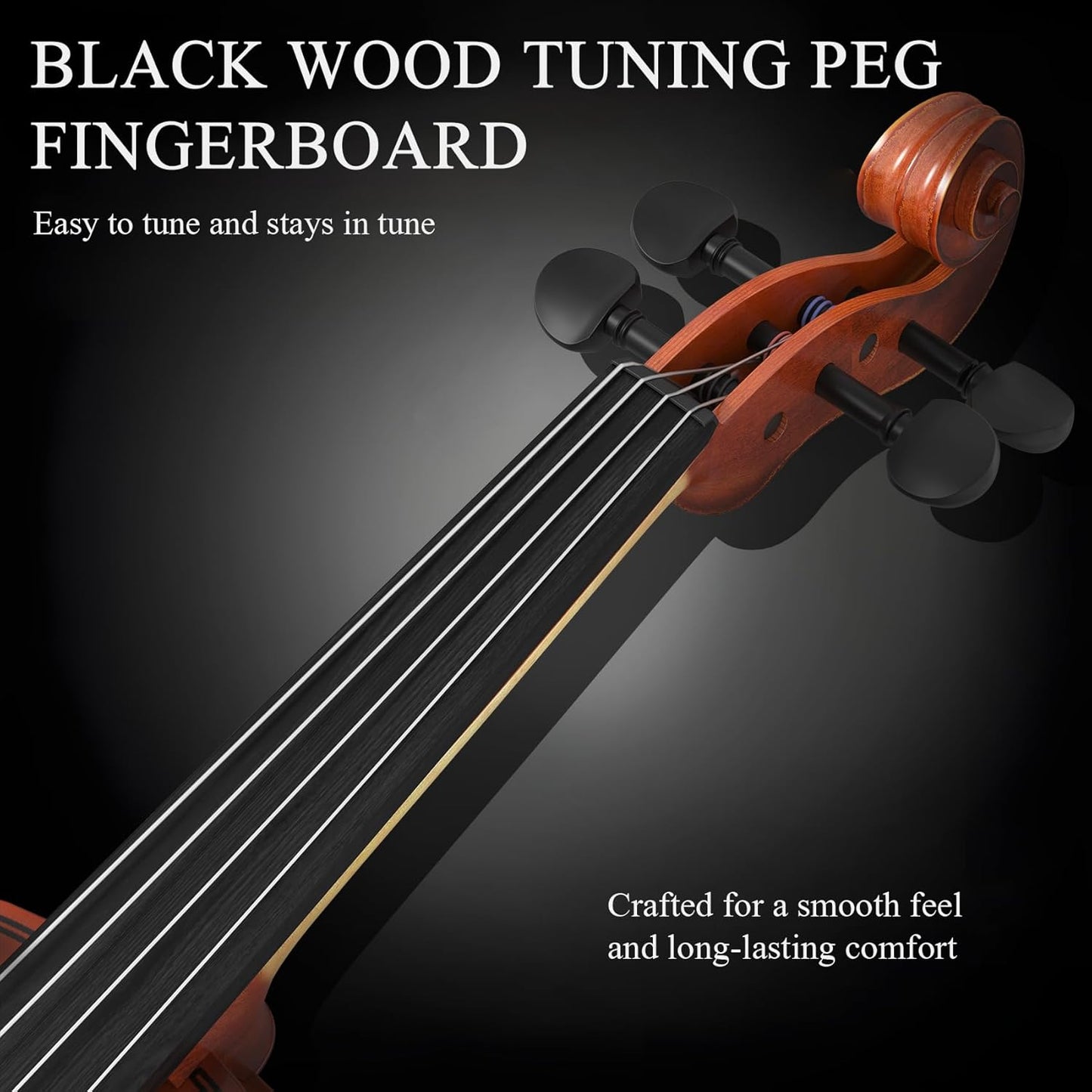 16 inch Acoustic Viola Kit for Adults,Students,Beginners,Complete Viola Instrument Set with Portable Case, Bow, Rosin (Brown)