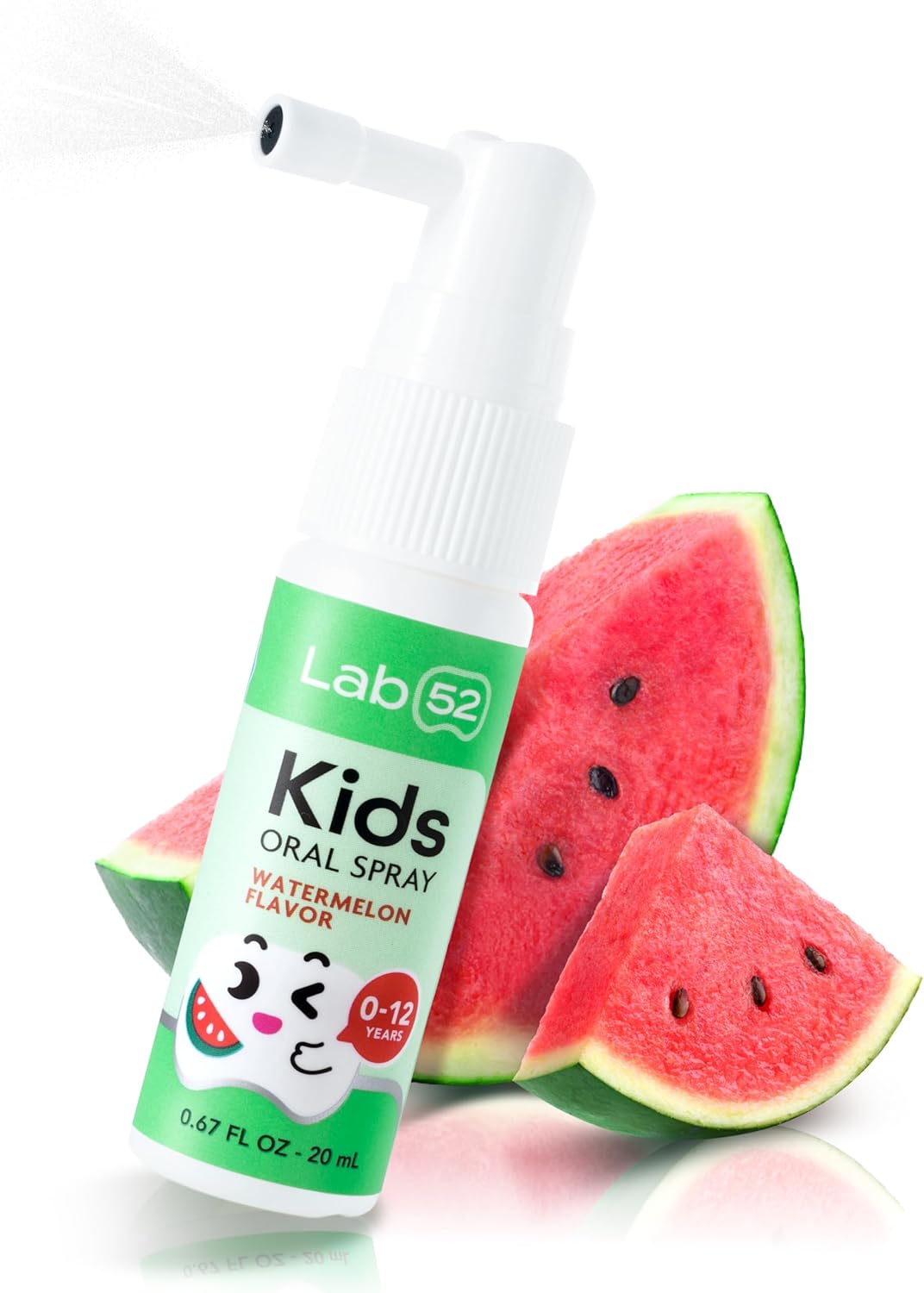 LAB52 Kids Oral Spray, Toddler Toothpaste Helper for Daily Oral Care and Fresh Breath, Children Approved with Fluoride Free for Newborn to Preschoolers, Xylitol Watermelon Flavor