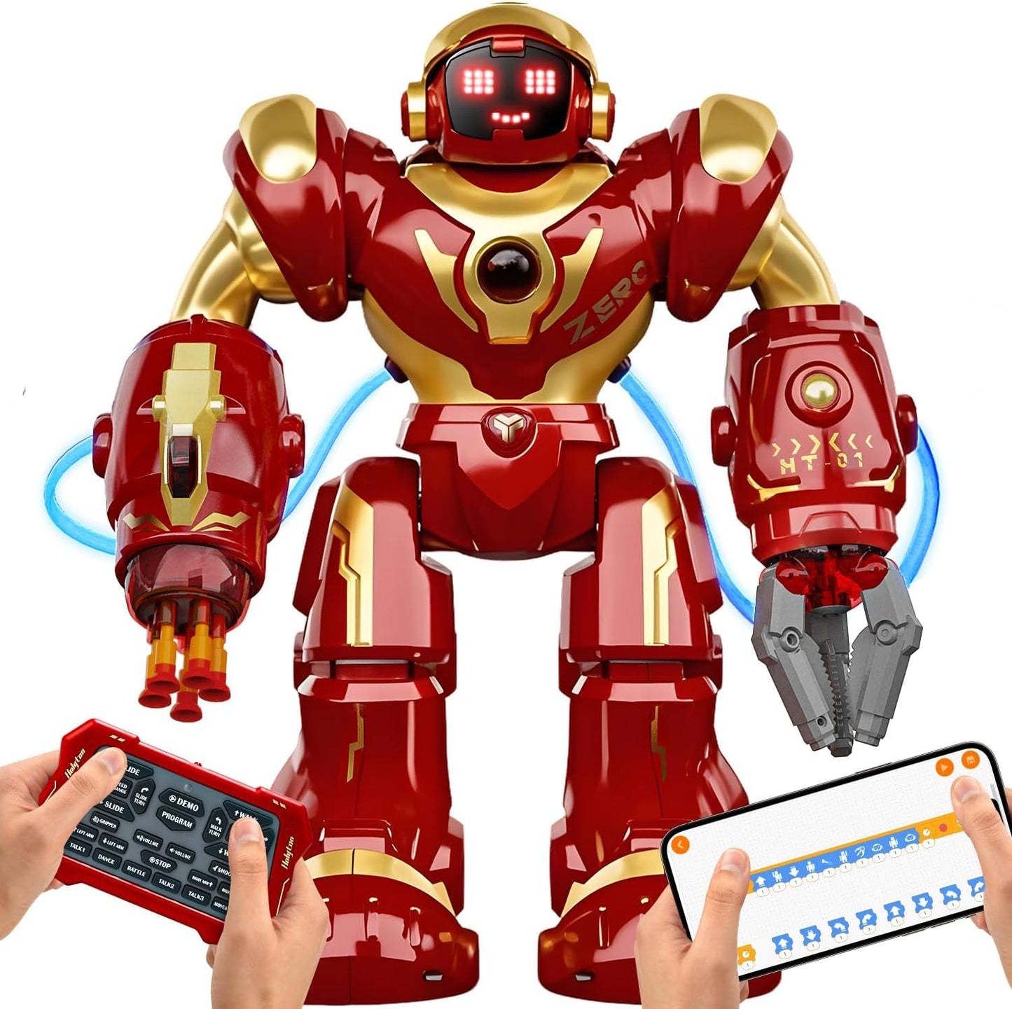 Holyton 5088 Smart Robots for Kids,Large STEM Programmable RC Robot, with Voice Control,APP Control,LED Eyes,Ideal Gift for 4 5 6 7 8 9 Years Old Boys and Girls