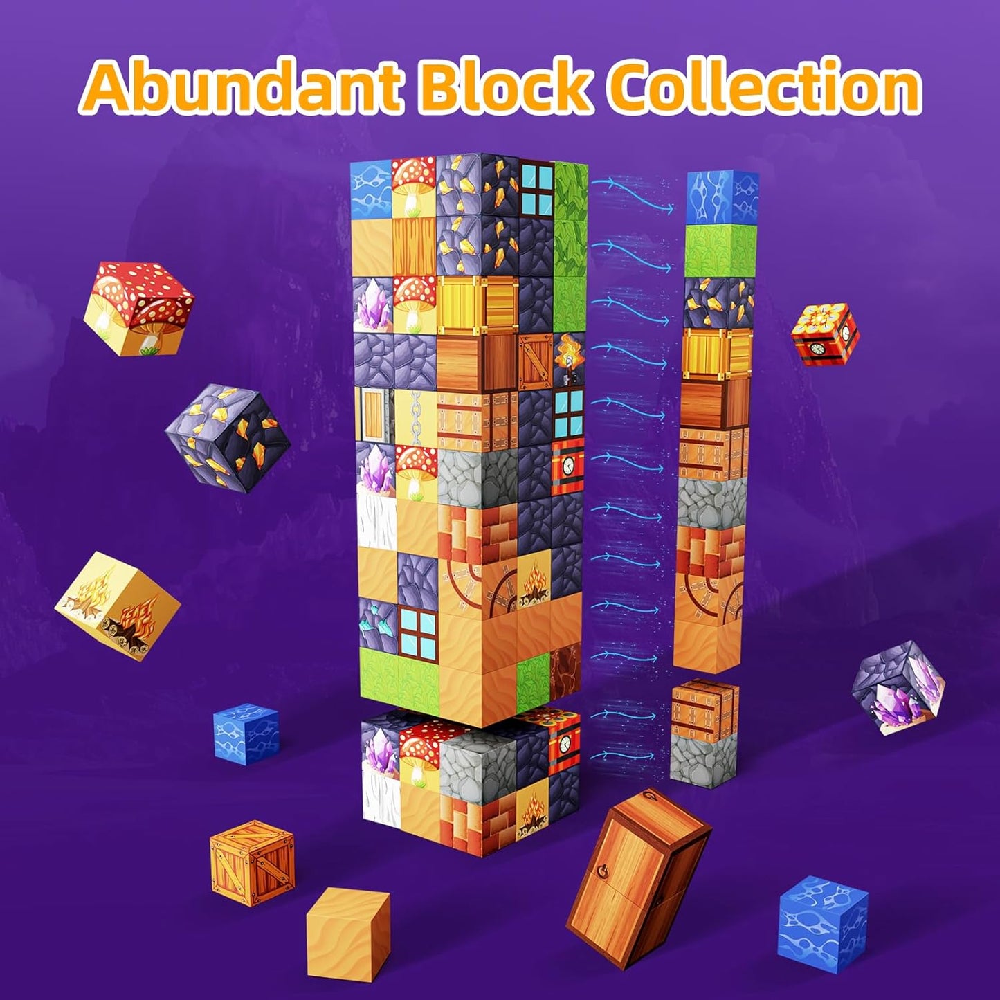 150PCS Magnetic Blocks, Build 3D Magnetic Building Blocks Set for Kids Ages 3+ Boys and Girls, Magnet Blocks STEM Sensory Educational Christmas Birthday Gifts Construction Toys