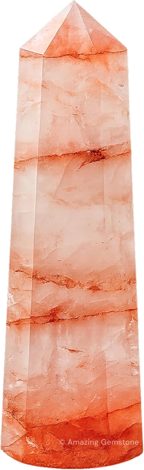 Amazing Gemstone Red Hematoid Quartz Crystal Towers - Natural Healing Crystal Point Obelisk for Reiki Healing and Crystal Grid (2 Inch to 3 Inch)