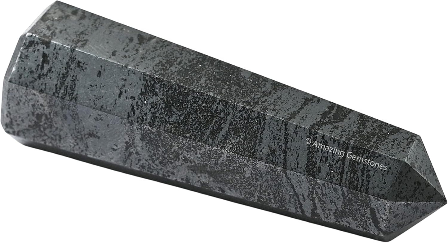 Amazing Gemstone Hematite Crystal Towers - Natural Healing Crystal Point Obelisk for Reiki Healing and Crystal Grid (2 Inch to 3 Inch)