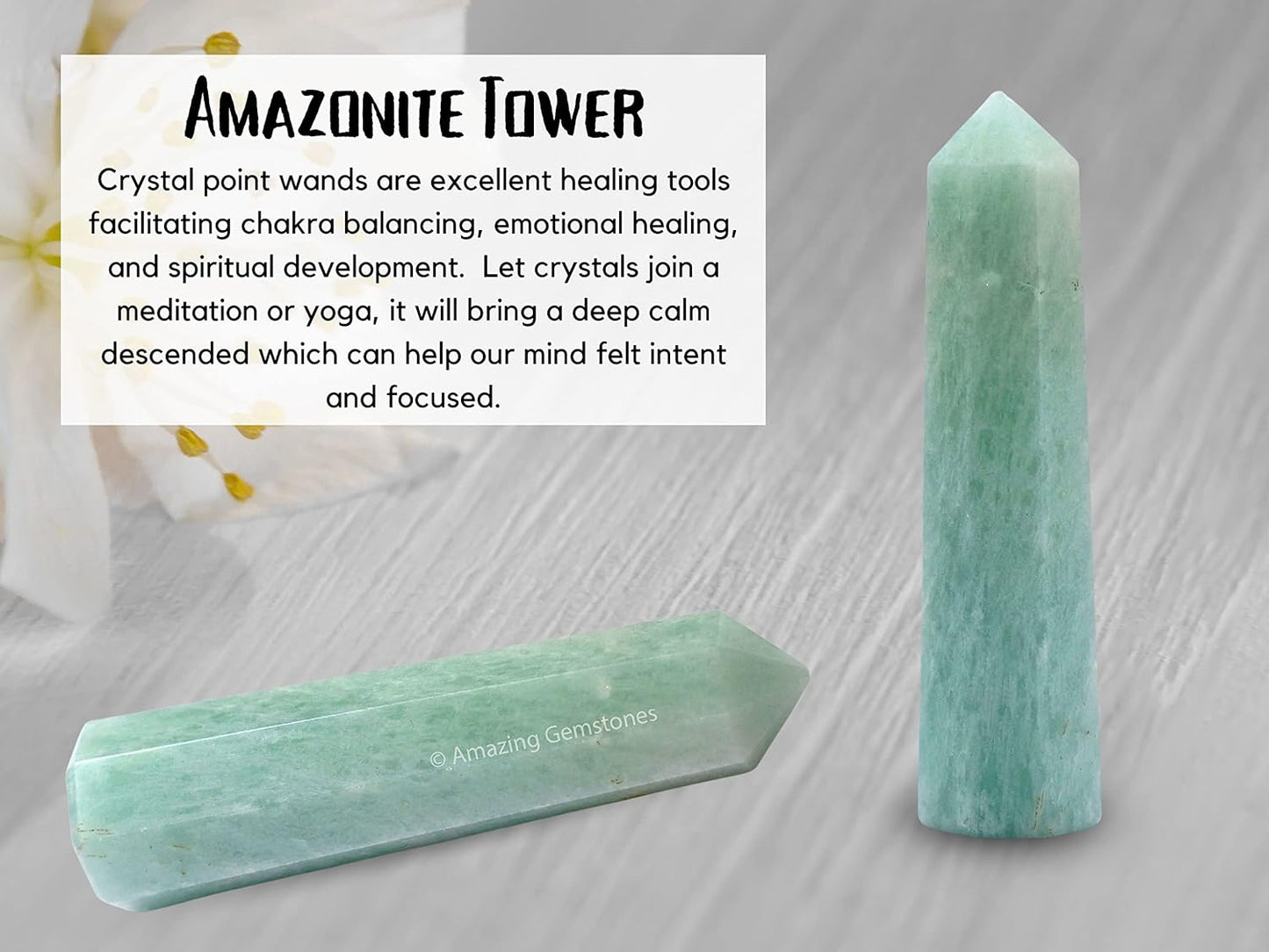 Amazing Gemstone Amazonite Crystal Towers ~ Natural Healing Crystal Point Obelisk for Reiki Healing and Crystal Grid (2" to 3" Inch)