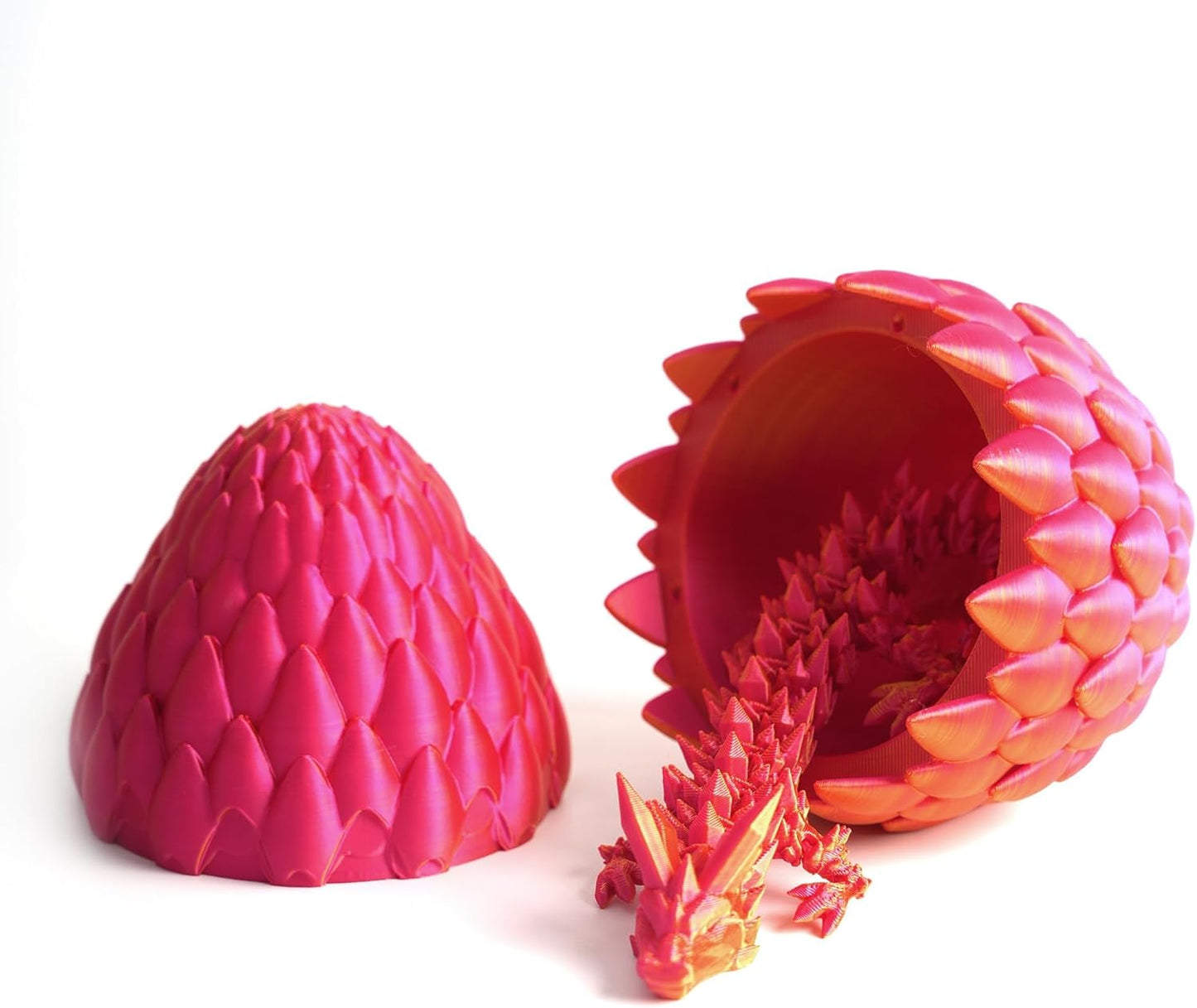 3D Printed Dragon Egg, Mystery Crystal Dragon Egg Fidget Toys Surprise, Easter Eggs Articulated Crystal Dragon Eggs with Dragon Inside (A-Red Gold)