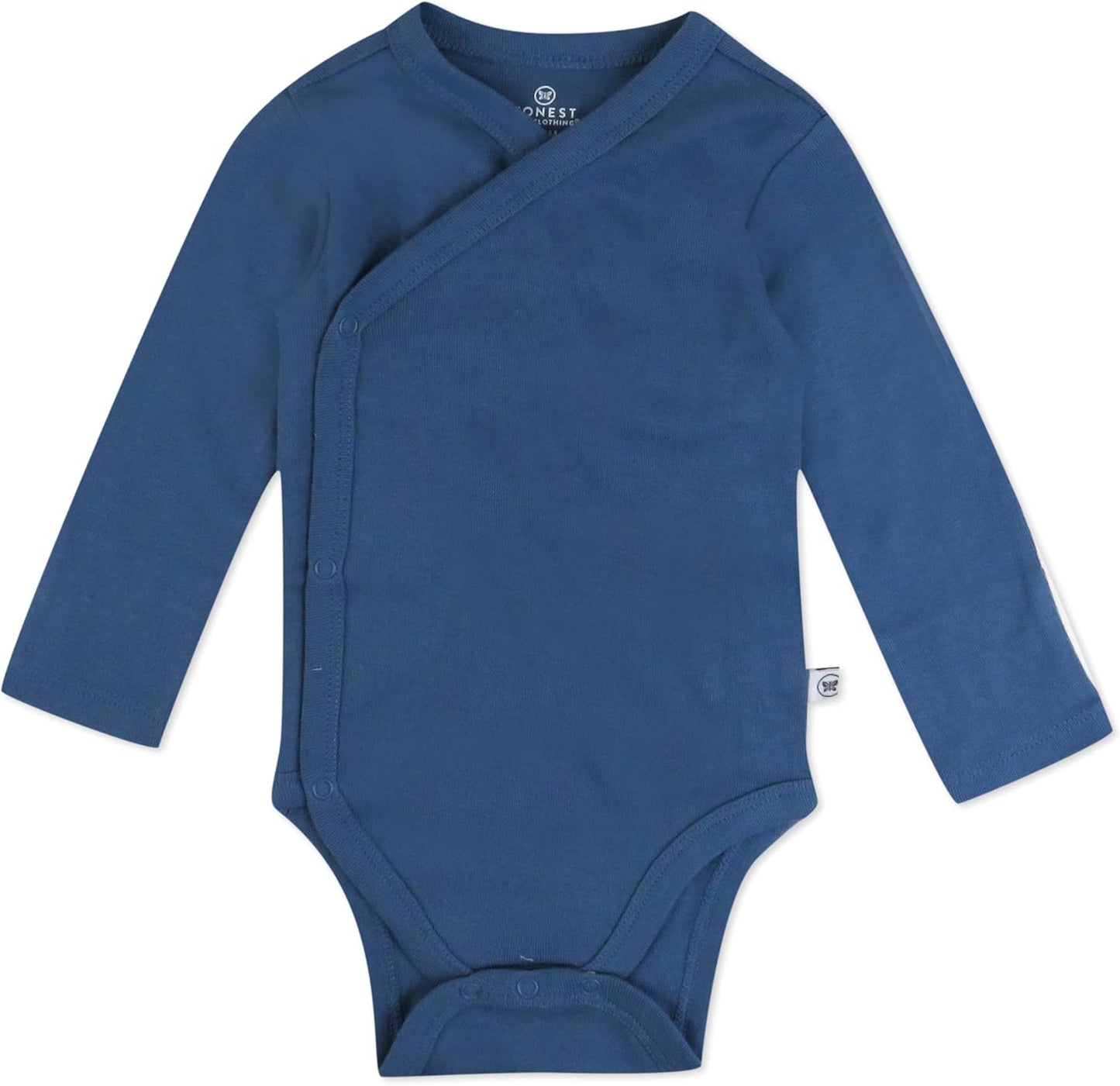 HonestBaby unisex-baby 3-pack Long Sleeve Side-snap Kimono Bodysuits Organic Cotton for Infant Baby Boys, Girls, Unisex