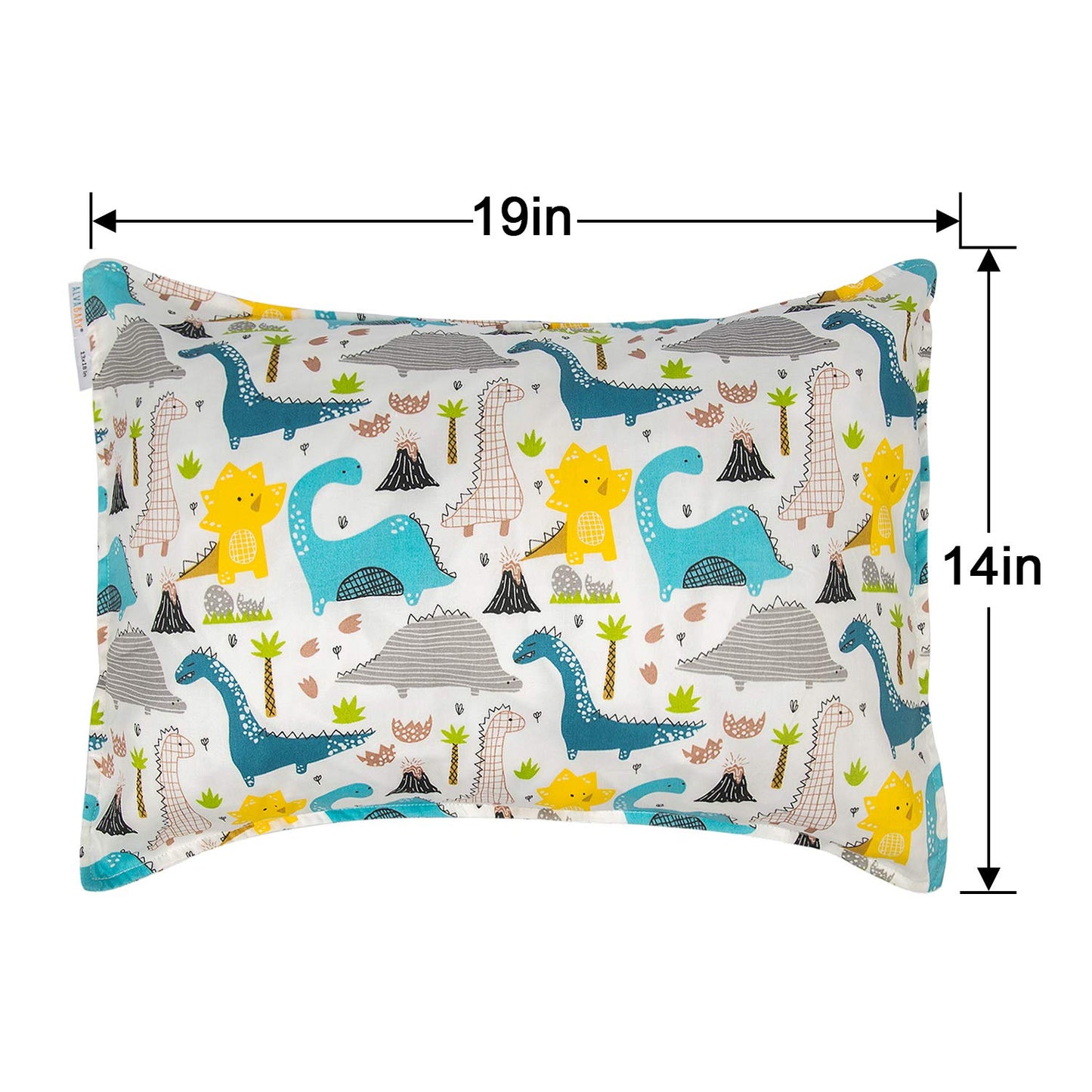ALVABABY Toddler Pillowcases 2 Pack Organic Cotton Kids Pillow Cover Fit 13"x 18" or 14"x20" Envelope for Girl Boy Sleepy Travel