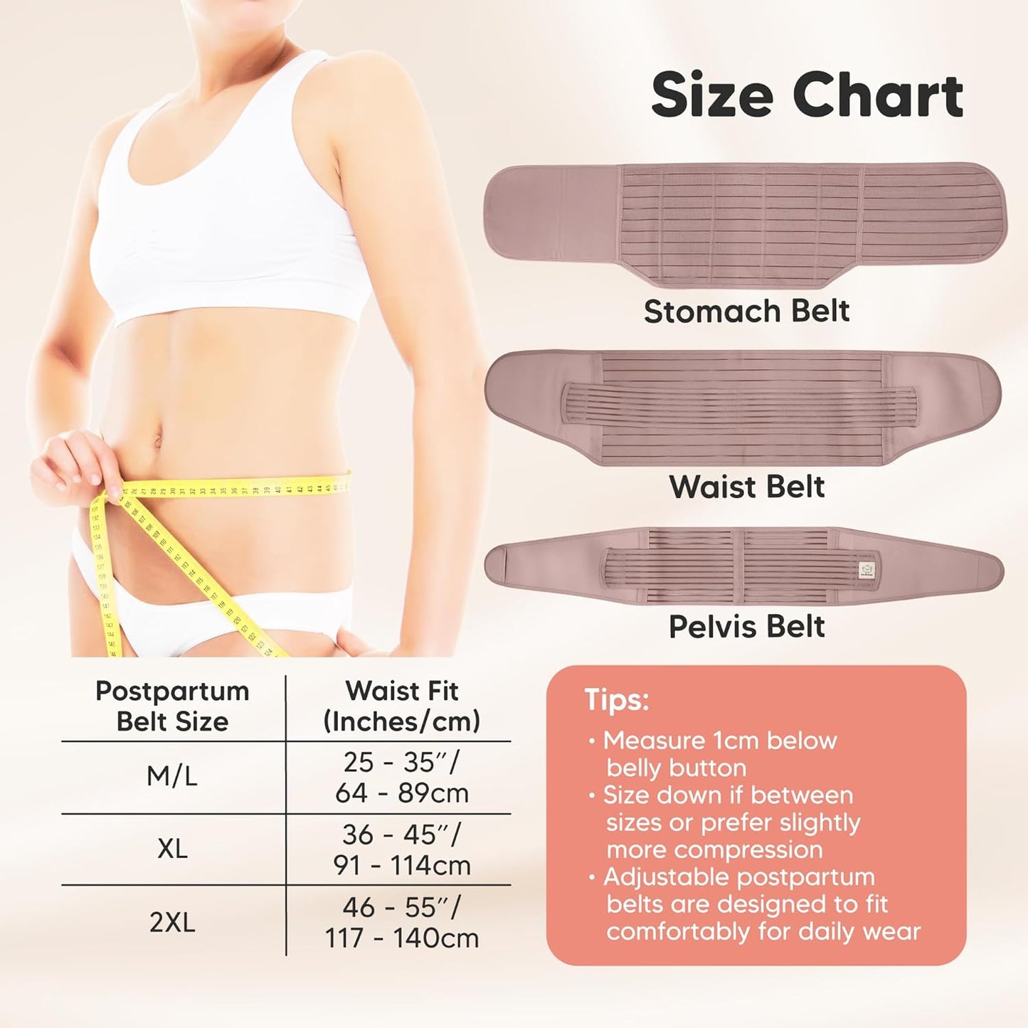 3 in 1 Postpartum Support Recovery Wrap - Belly Band, After Birth Brace, Slimming Girdles, Body Shaper Waist Shapewear, Post Surgery Pregnancy Support Band (Dusty Plum, M/L)