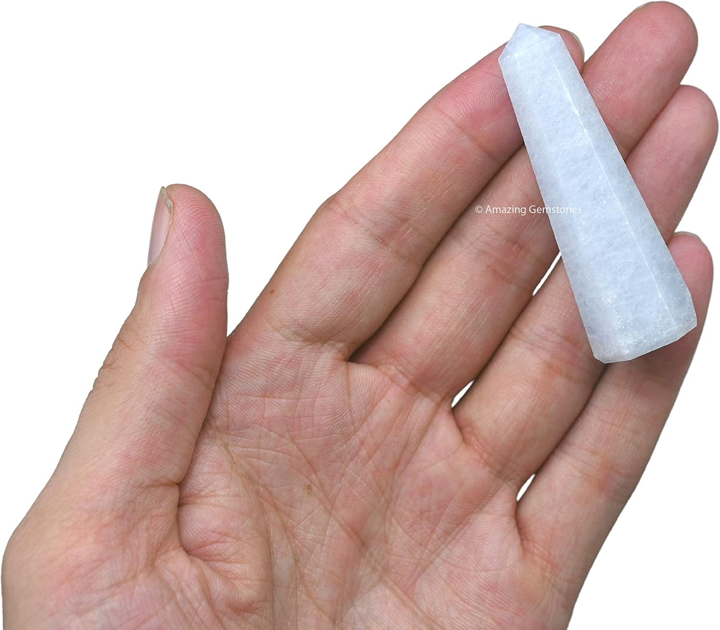 Amazing Gemstone Blue Calcite Celestite Crystal Towers ~ Natural Healing Crystal Point Obelisk for Reiki Healing and Crystal Grid (2" to 3" Inch)