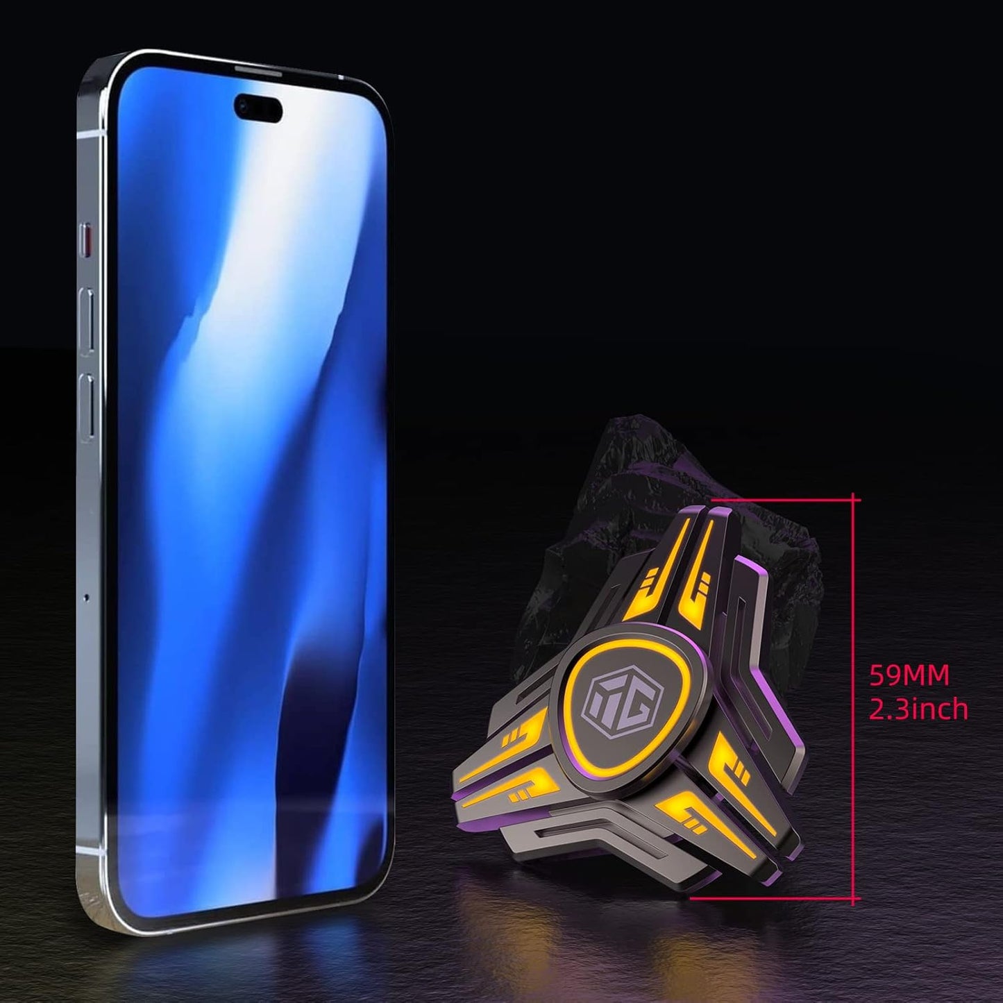 INNÔPLUS Fidget Spinner, Fidget Spinners for Kids, Fidget Spinners Cool, Fidget Light Up Spinner, Stress Anxiety ADHD Relief Figets Toy, Metal Finger Hand Spinner Toy with Luminous Light