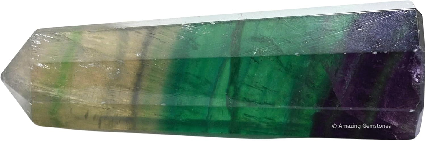 Amazing Gemstone Fluorite Crystal Towers - Natural Healing Crystal Point Obelisk for Reiki Healing and Crystal Grid (3 Inch)