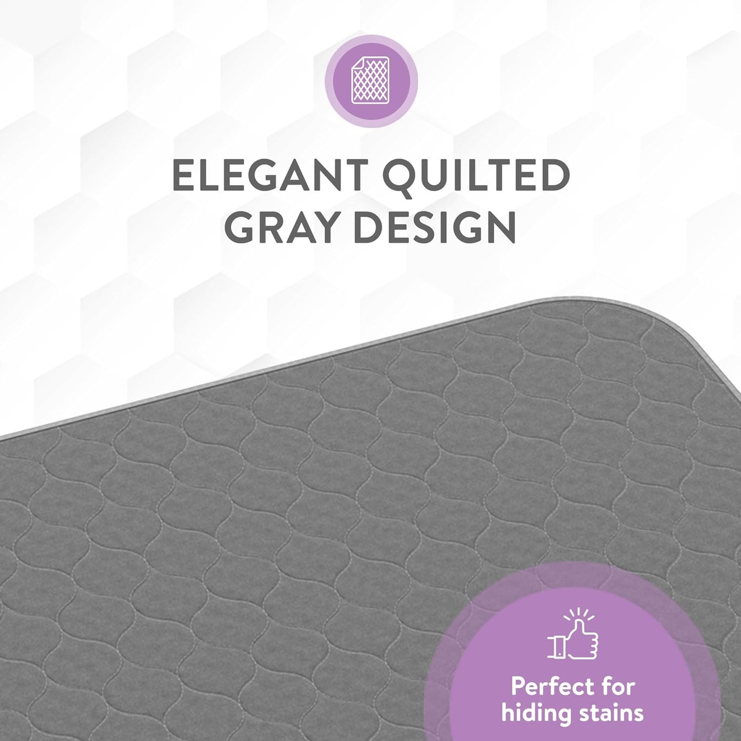 Inspire Underpads | Stain Hiding Gray Reusable Incontinence Bed Pads | Waterproof Mattress Pad | for Adults Babies and Dogs (18 X 24 - 3 Pack)