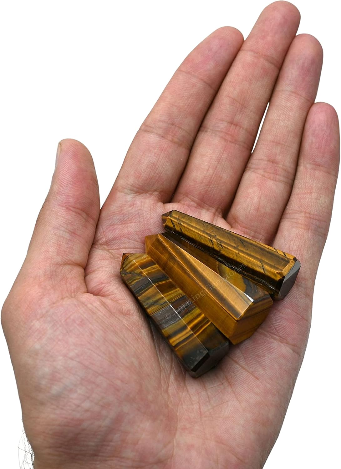 Amazing Gemstone Set of 4 Lapis Lazuli, Tiger Eye, Amethyst, Rose Quartz Crystal Towers - Natural Healing Crystal Point Obelisk for Reiki Healing and Crystal Grid (2 Inch to 3 Inch)