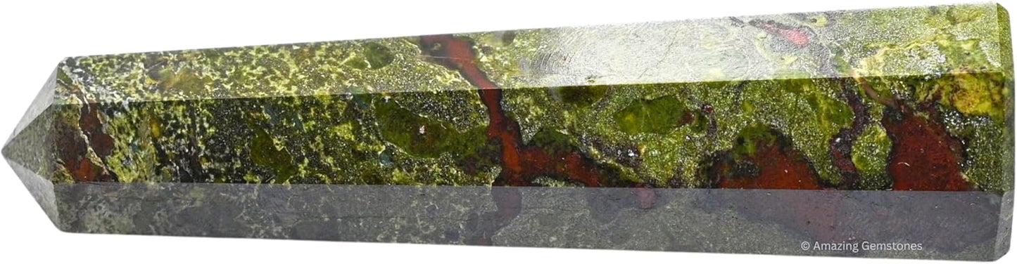 Amazing Gemstone Dragon Bloodstone Crystal Towers - Natural Healing Crystal Point Obelisk for Reiki Healing and Crystal Grid (3 Inch)