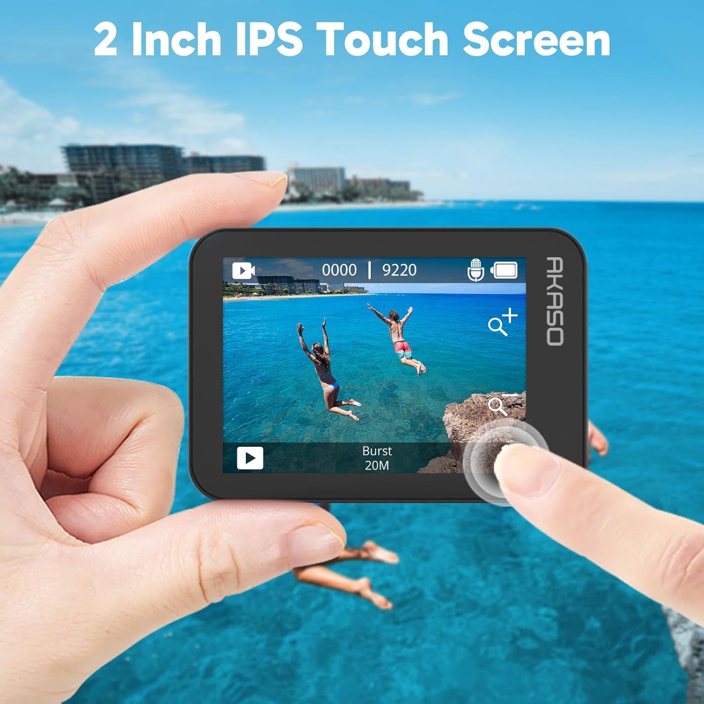 AKASO V50X Native 4K30fps WiFi Action Camera with EIS Touch Screen 4X Zoom 131 feet Waterproof Camera Support External Mic Remote Control with Helmet Accessories (with 128GB MicroSD Card)