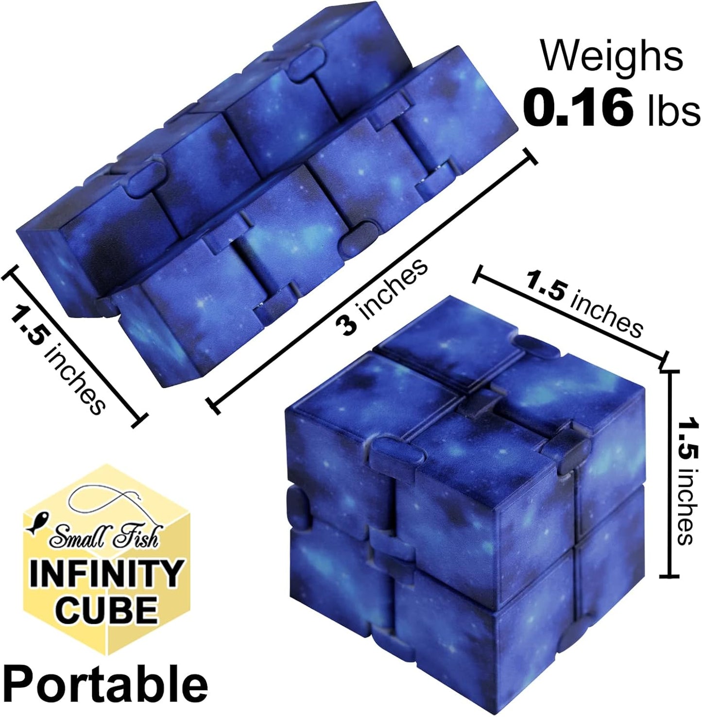 Infinity Cube Toy Fidget Galaxy, Fidget Sensory Cube Toy for Kids and Adults for Stress Relief and Anti-Anxiety, Mini Gadget for Boys and Girls with Autism, ADD, and ADHD, Cool Handheld Desk Toy