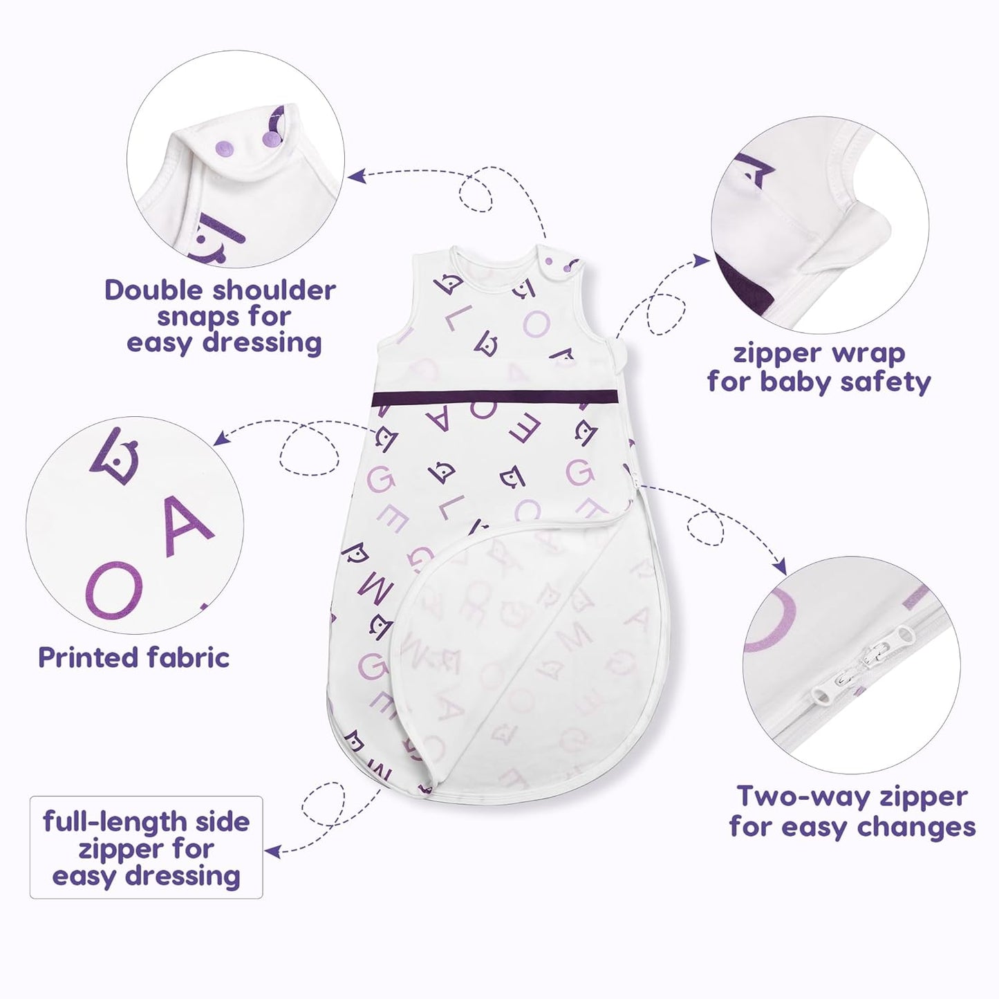 PuppyNap Baby Sleep Sack, Toddler Sleep Sack 3-Pack Set, Sleep Sack 18-24 Months, 100% Organic Cotton Sleep Sack with 2-Way Zipper.