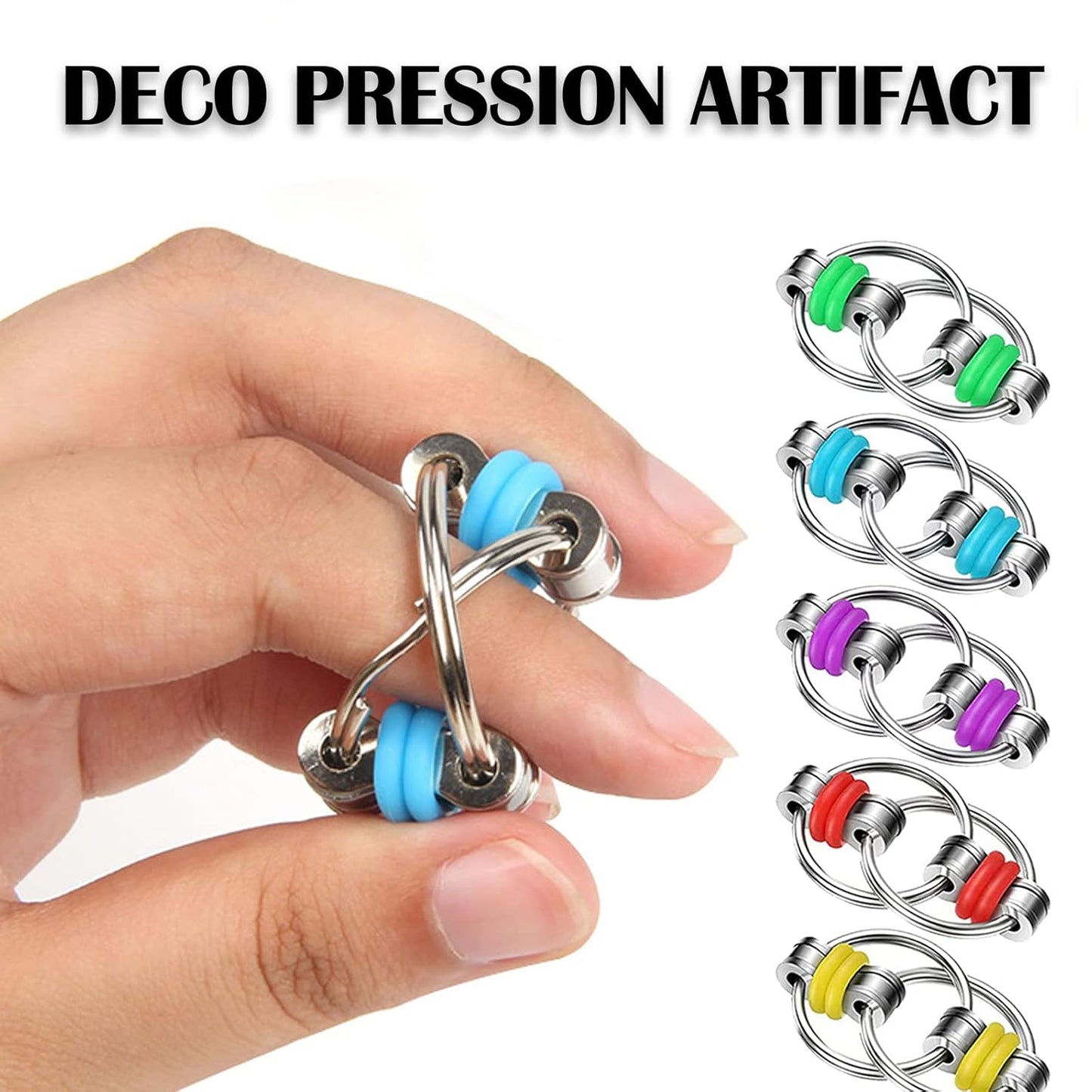 10Pcs Bike Chain Fidget Fidget Chain Pack Fidget Flippy Chains for Anxiety Stress Relief Teens and Adults