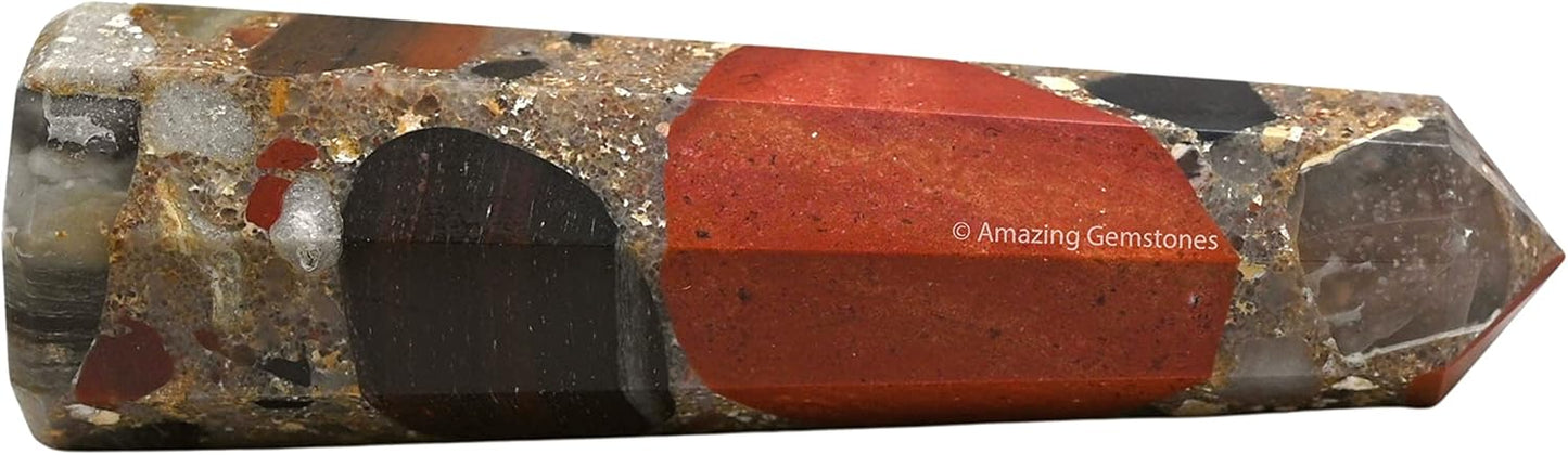 Amazing Gemstone Spotted Jasper Crystal Towers ~ Natural Healing Crystal Point Obelisk for Reiki Healing and Crystal Grid (2 to 3 INCH)