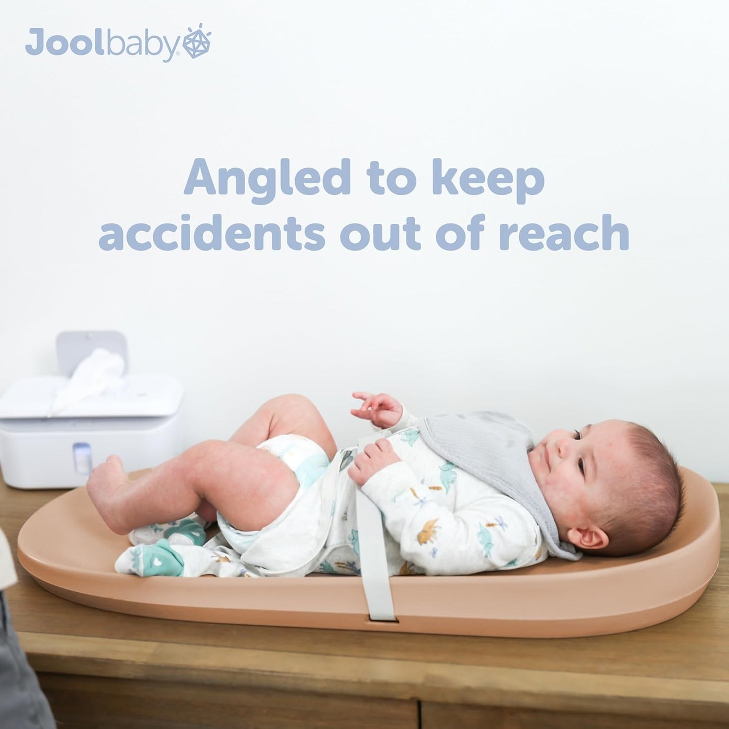 Jool Baby Waterproof Baby Changing Pad - Easy to Clean, Lightweight & Portable - Large Foam Cushion for Comfort (Peach)