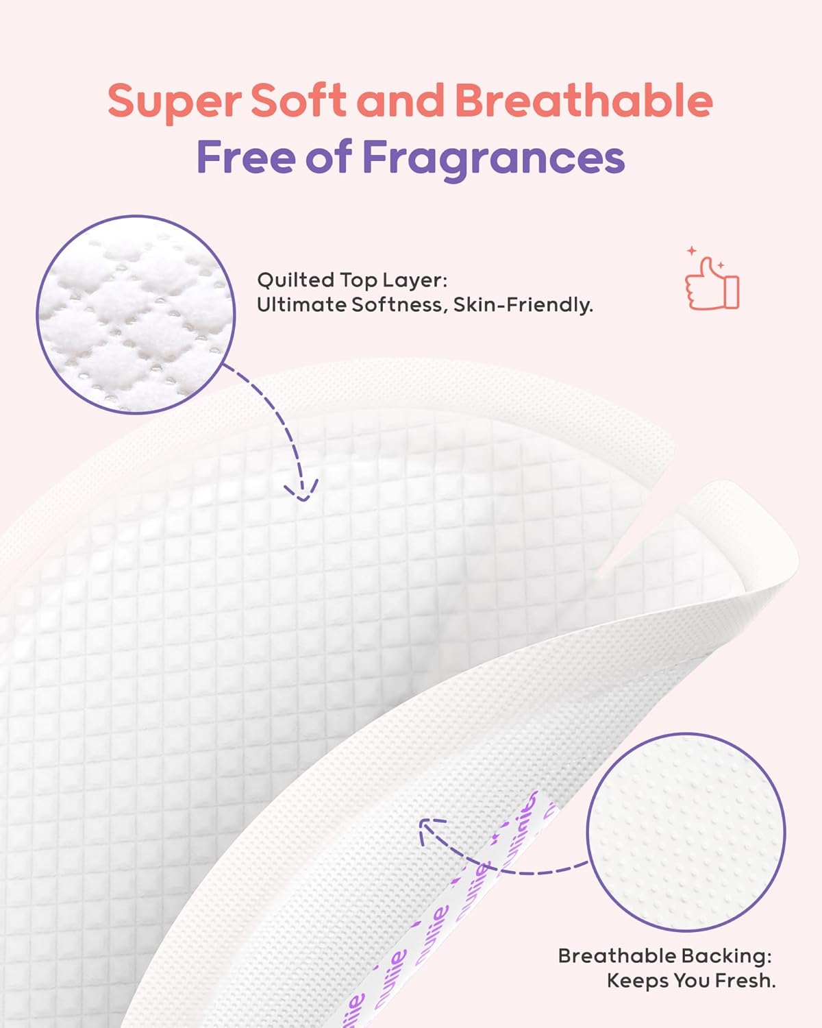 Nuliie Super Absorbent & Featherlight Disposable Nursing Pads 150 Count, Stay Dry, Soft & Breathable Breast Pads for Leaking Milk, Leakproof, Individually Packaged Breastfeeding Essentials for Moms