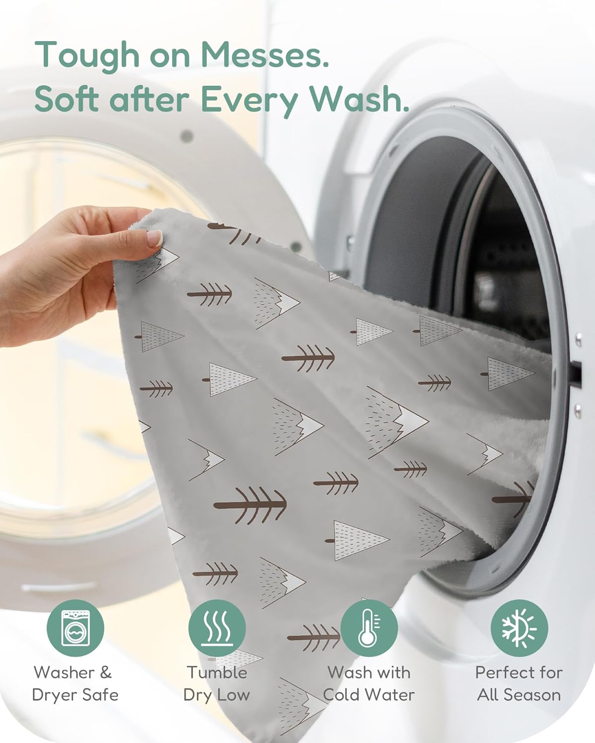 Baby Crib Sheets Boy Girl for Standard Crib Mattress - Grey Woodland Animal Print, Soft and Cozy, Snug Fit for 28''x52''x9'' Extra Deep Pocket