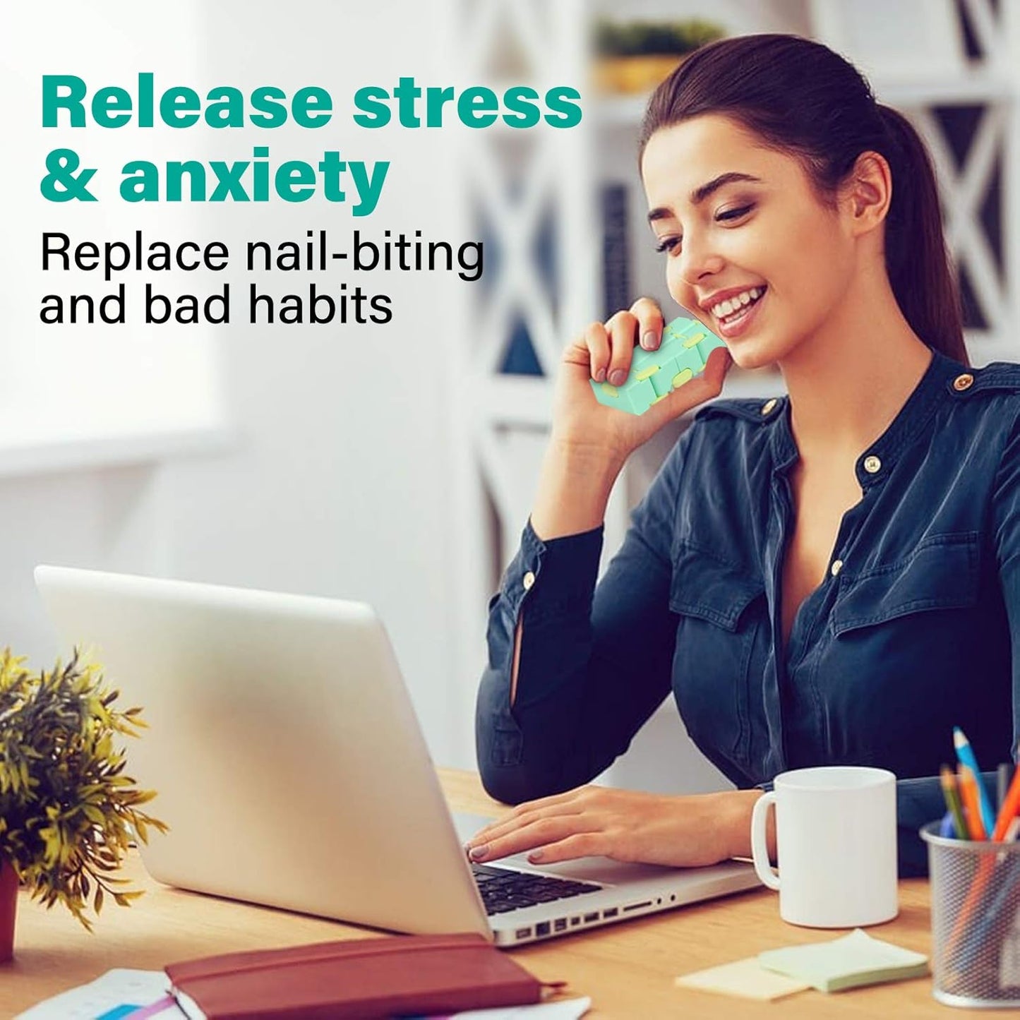 Infinitycube Fidget Toy Stress Relieving Fidgeting Game for Kids and Adults,Cute Pocket-sized Unique Gadget for Anxiety Relief and Kill Time (Macaron Green)