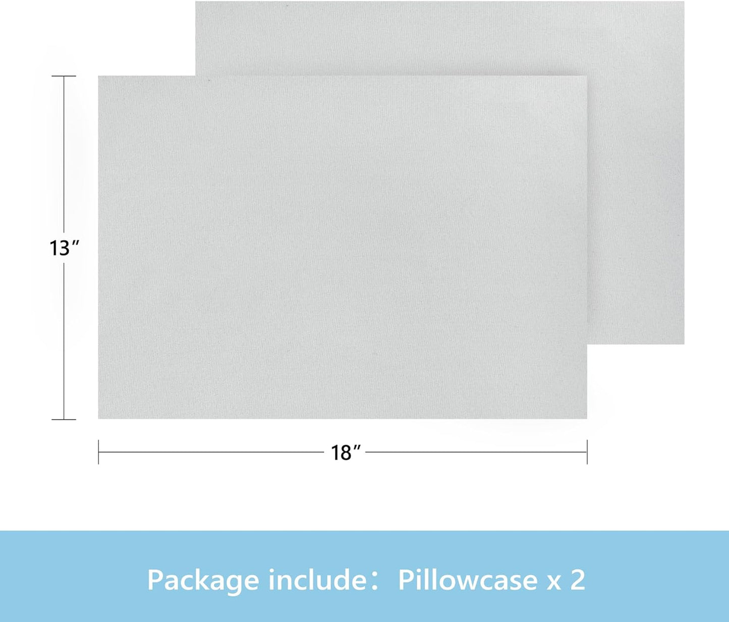 TILLYOU Toddler Pillowcase 2 Pack with Envelope Closure,13" x 18" Silky Soft Microfiber Travel Pillow Case Kids Pillowcases for Boys and Girls,Gray