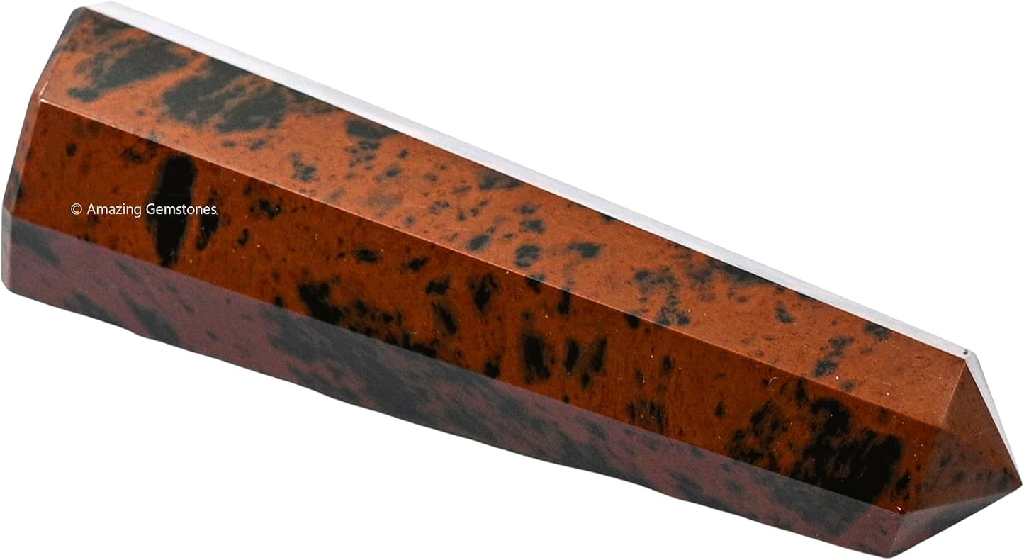 Amazing Gemstone Mahogany Obsidian Crystal Towers ~ Natural Healing Crystal Point Obelisk for Reiki Healing and Crystal Grid (3- Inch)