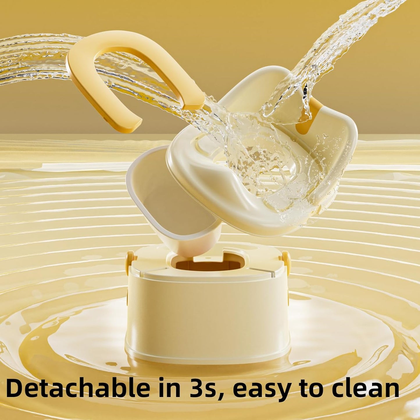 3 in 1 Toddler Potty Training Toilet Seat with Steps Ladder, Foldable Potty Train Chair Adapter for Toddlers Kids Boys Girls, Yellow