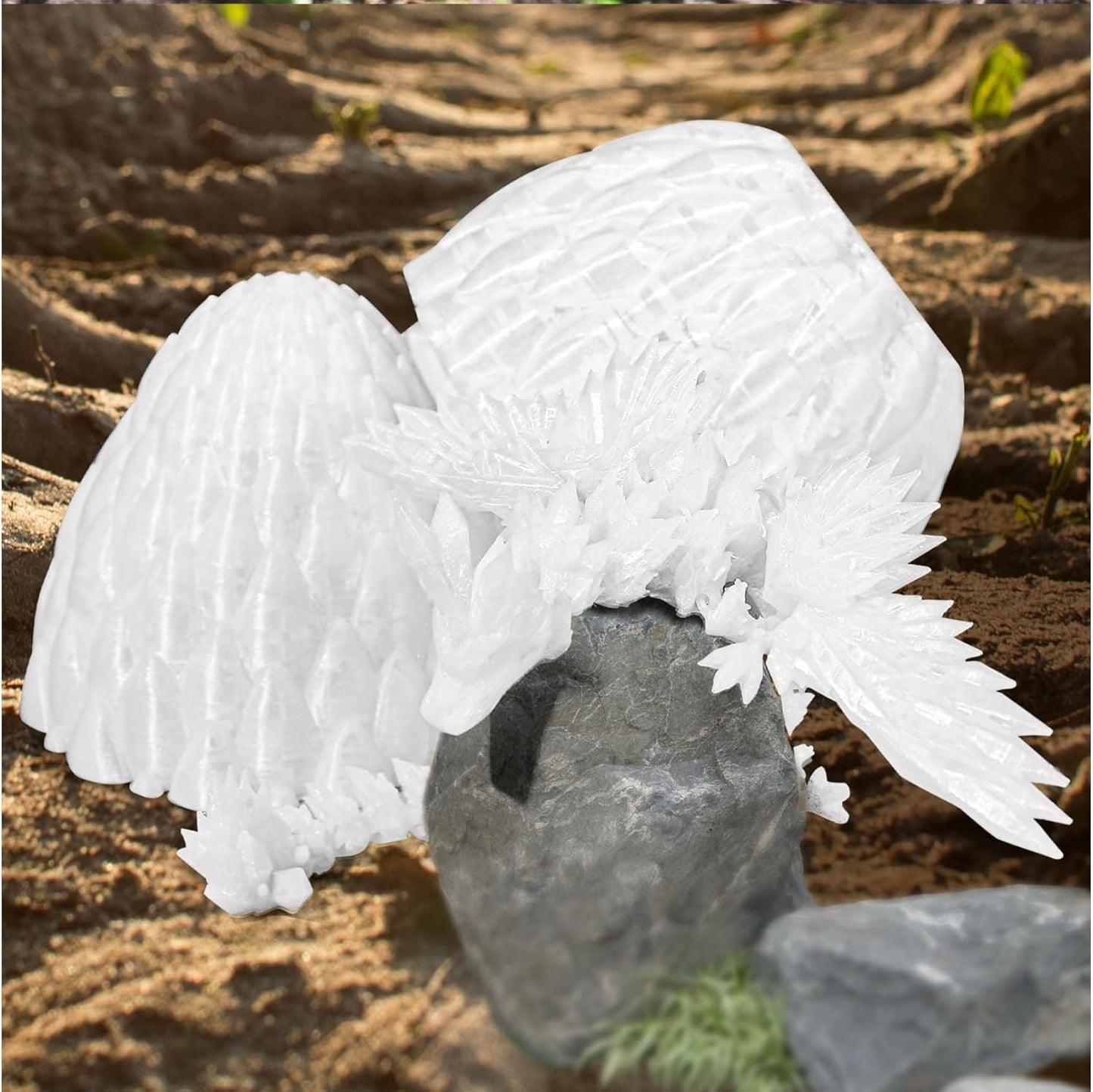 12inch Fly Dragon Egg, Year of The Dragon, 3D Printed Dragon, Executive Desk Toys, Articulated Dragon, Fidget Toys Gifts for Graduates Students Teachers Adults (Glow)