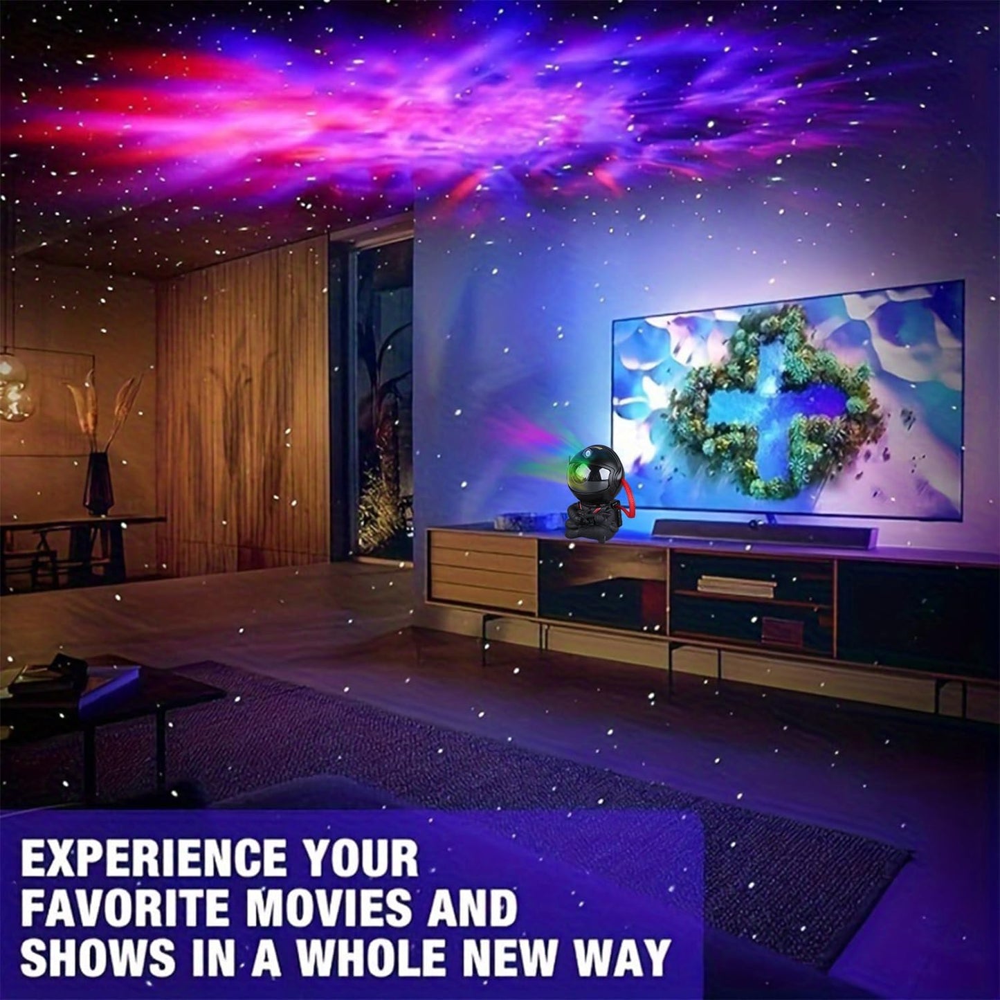 Astronaut Star Projector, Star Projector Galaxy Light for Kids，8 Modes Remote and 270° Adjustable Led Lights for Bedroom, Girls Room Decoration, Home Theater, Ceiling, Timer (Black Guitar)